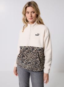Pulls polaire Ess Graphic Animal Relaxed Half-Zip Crew femme blanc