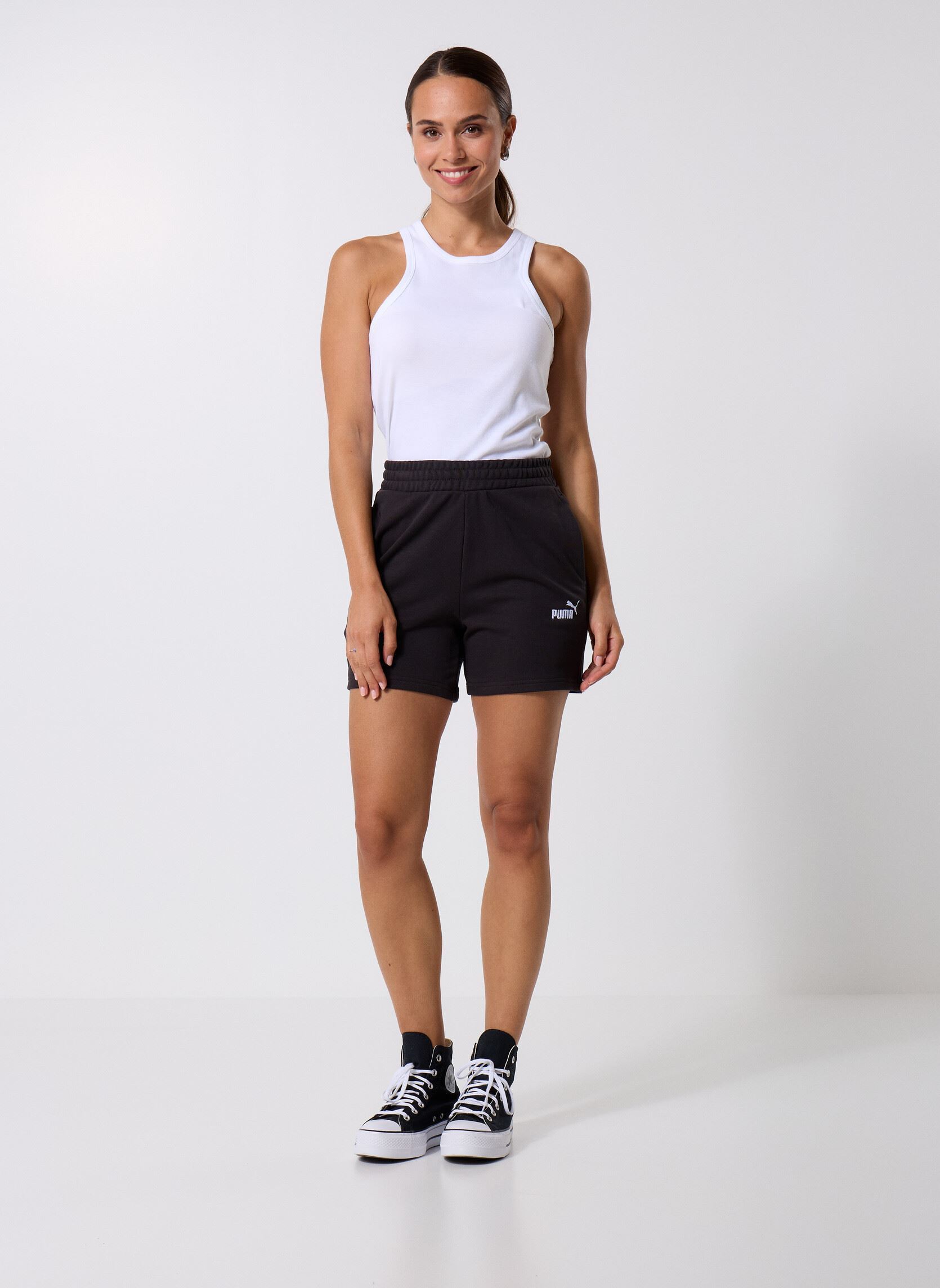 Shorts Ess Small No. 1 Logo 5'' High-Waist Shor femme noir Puma Shorts Ess Small No. 1 Logo 5'' High-Waist Shor femme noir Puma Black