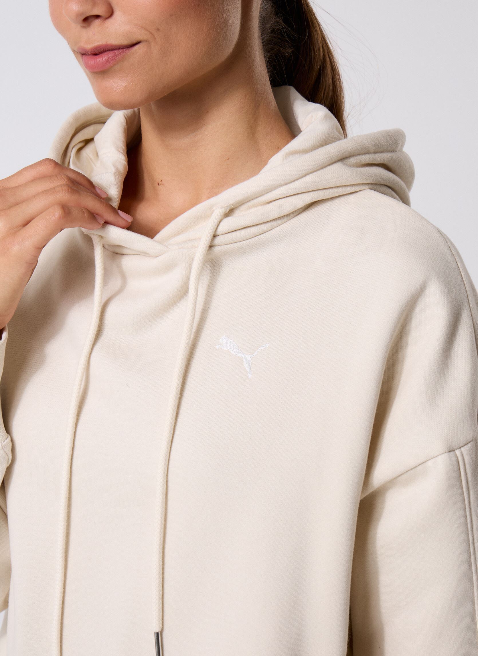 Felpe con cappuccio Her Oversized Hoodie Fl donna bianco Puma Felpe con cappuccio Her Oversized Hoodie Fl donna bianco ALPINE SNOW