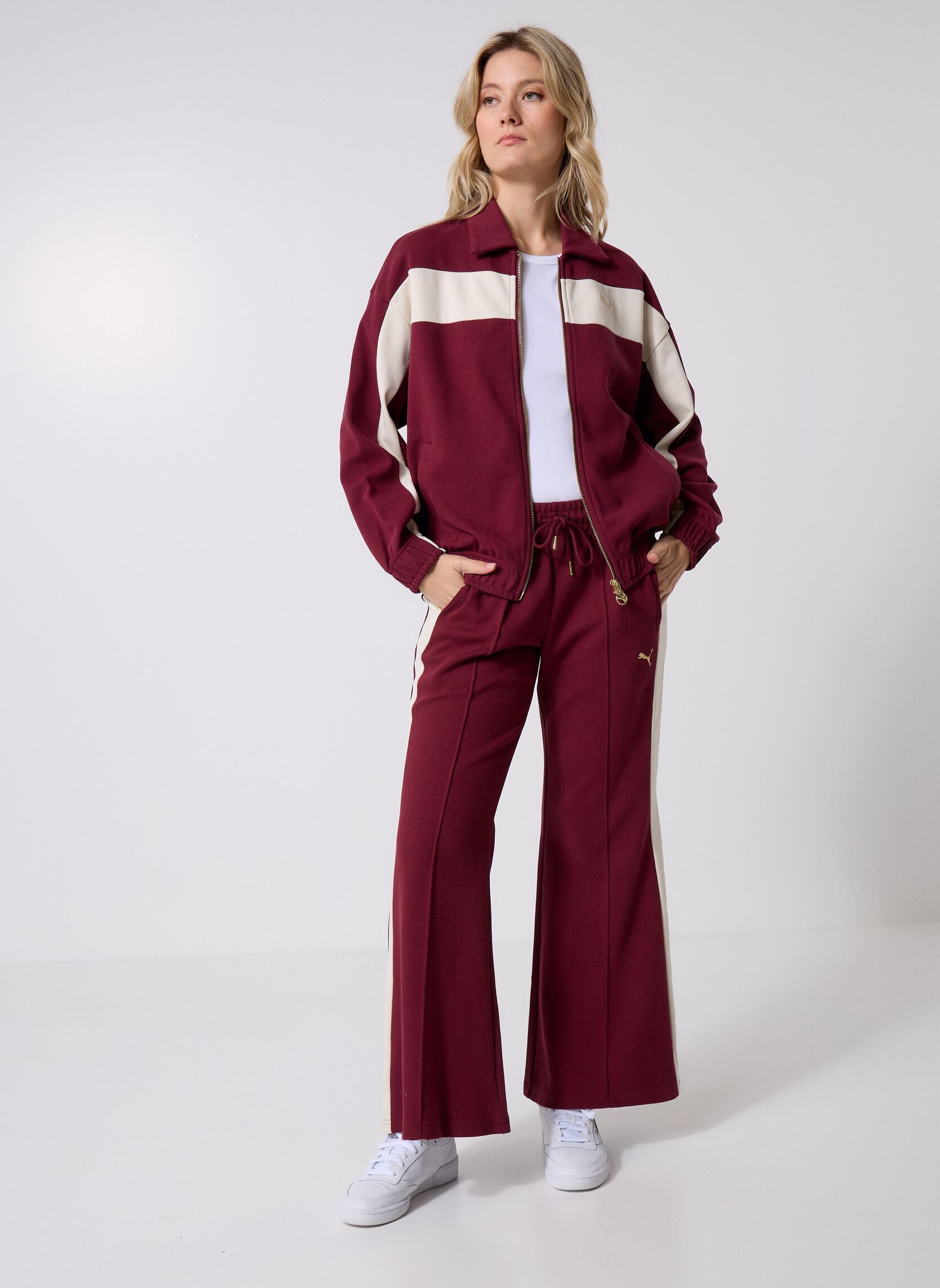 Trainingsbroeken T7 Flared Pants dames bordeaux Puma Trainingsbroeken T7 Flared Pants dames bordeaux Ruby Shimmer