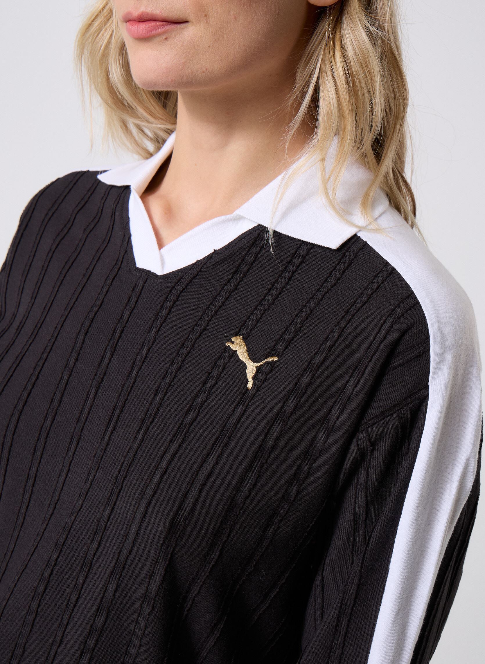 Tee-shirts manches longues T7 Relaxed Long Sleeve Polo femme noir Puma Tee-shirts manches longues T7 Relaxed Long Sleeve Polo femme noir Puma Black