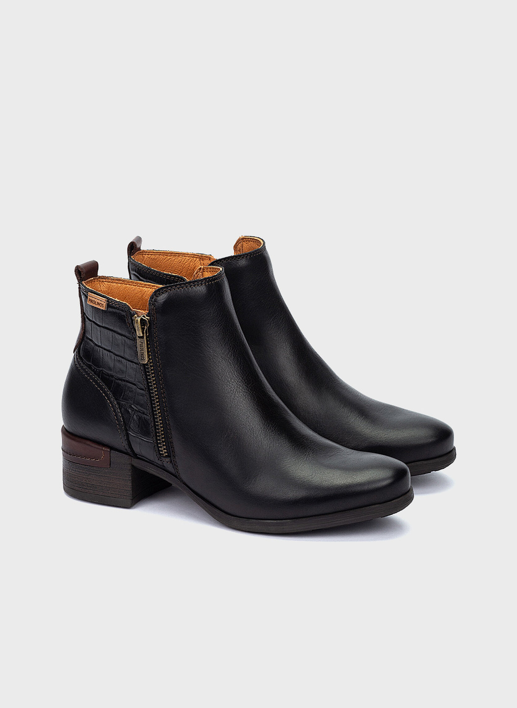Bottes Femme Pikolinos Talon Noir Cuir - Pointure 36 - Occasion - Style Rock/rose