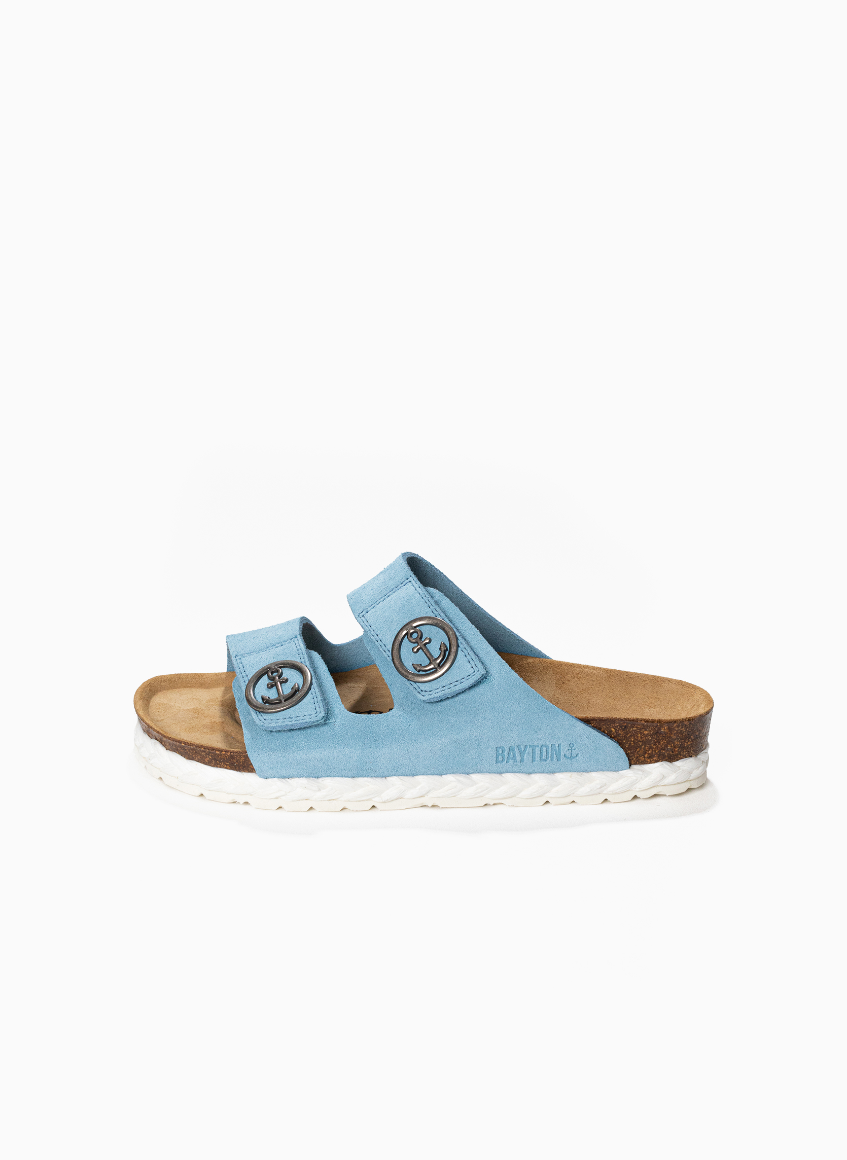Mules en cuir suédé BELINDA femme bleu Bayton Mules en cuir suédé BELINDA femme bleu Bleu clair
