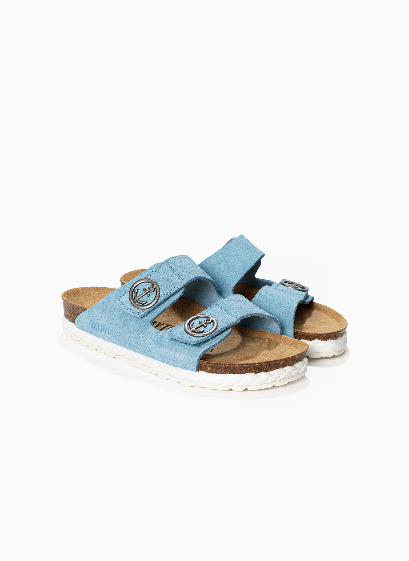 Mules en cuir suédé BELINDA femme bleu Bayton Mules en cuir suédé BELINDA femme bleu Bleu clair