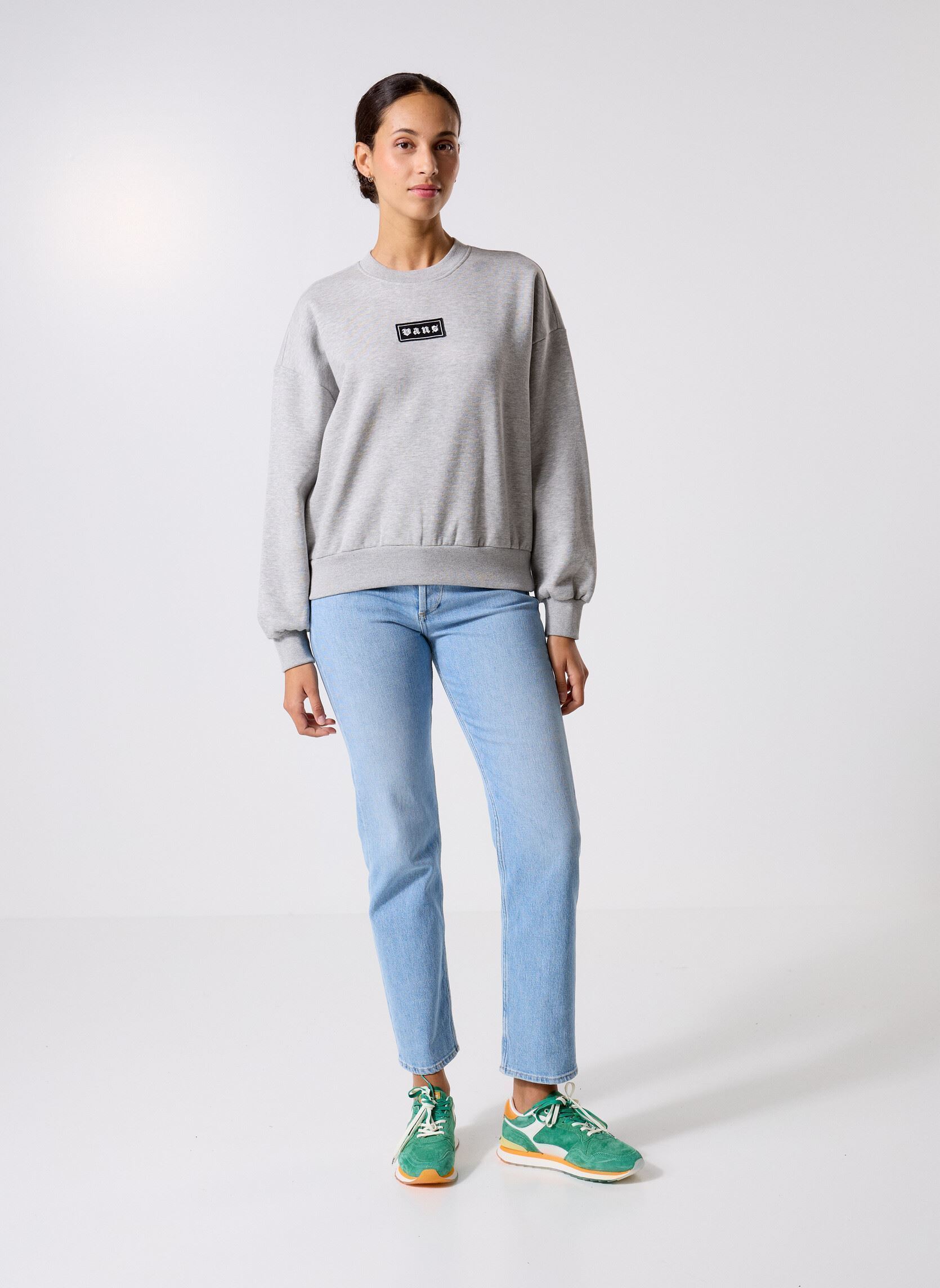 Sweater Upworn Retro Crew dames grijs Vans Sweater Upworn Retro Crew dames grijs CEMENT HEATHER