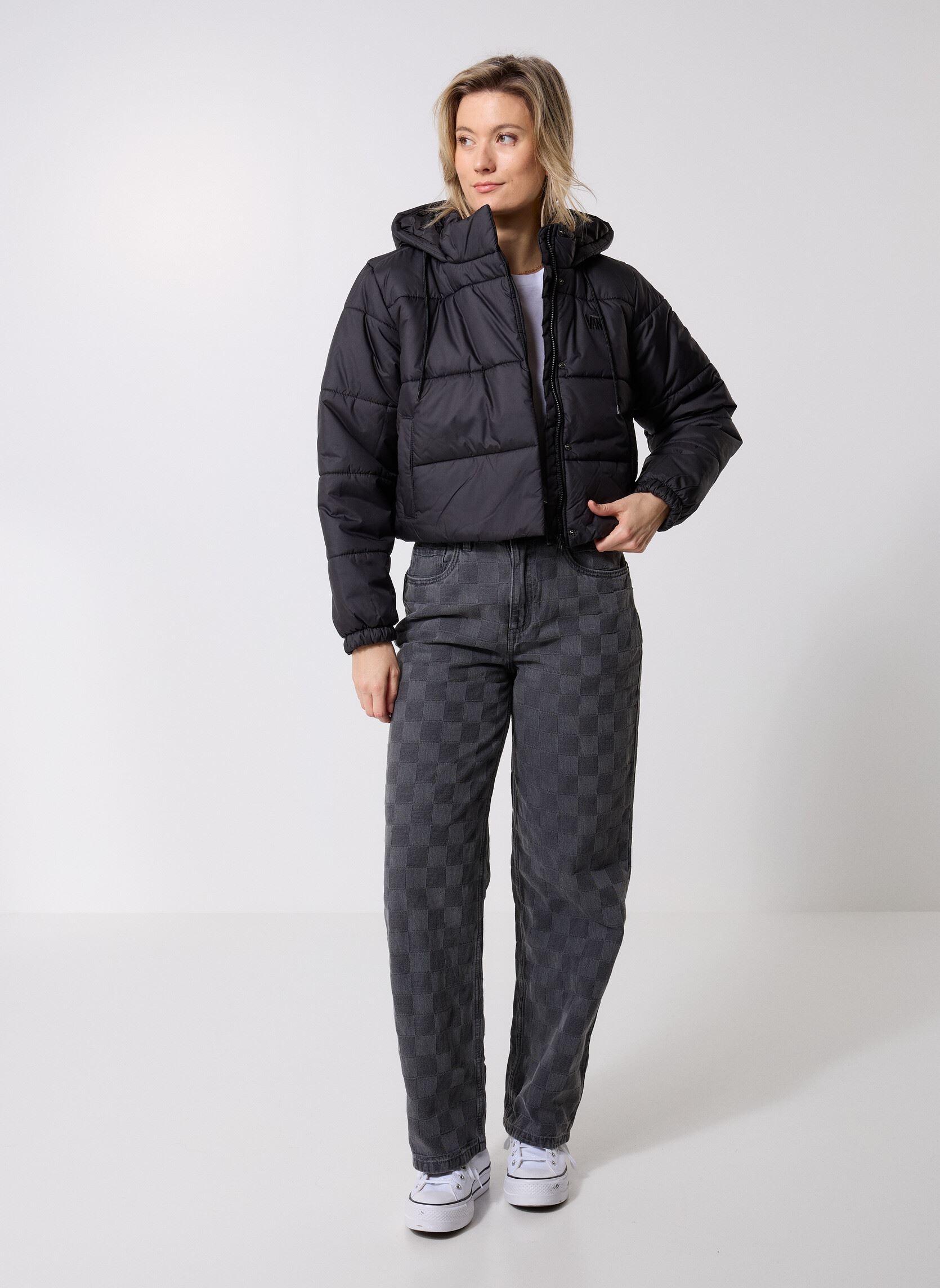 Daunenjacken Hillgate Cropped Puffer damen schwarz Vans Daunenjacken Hillgate Cropped Puffer damen schwarz BLACK