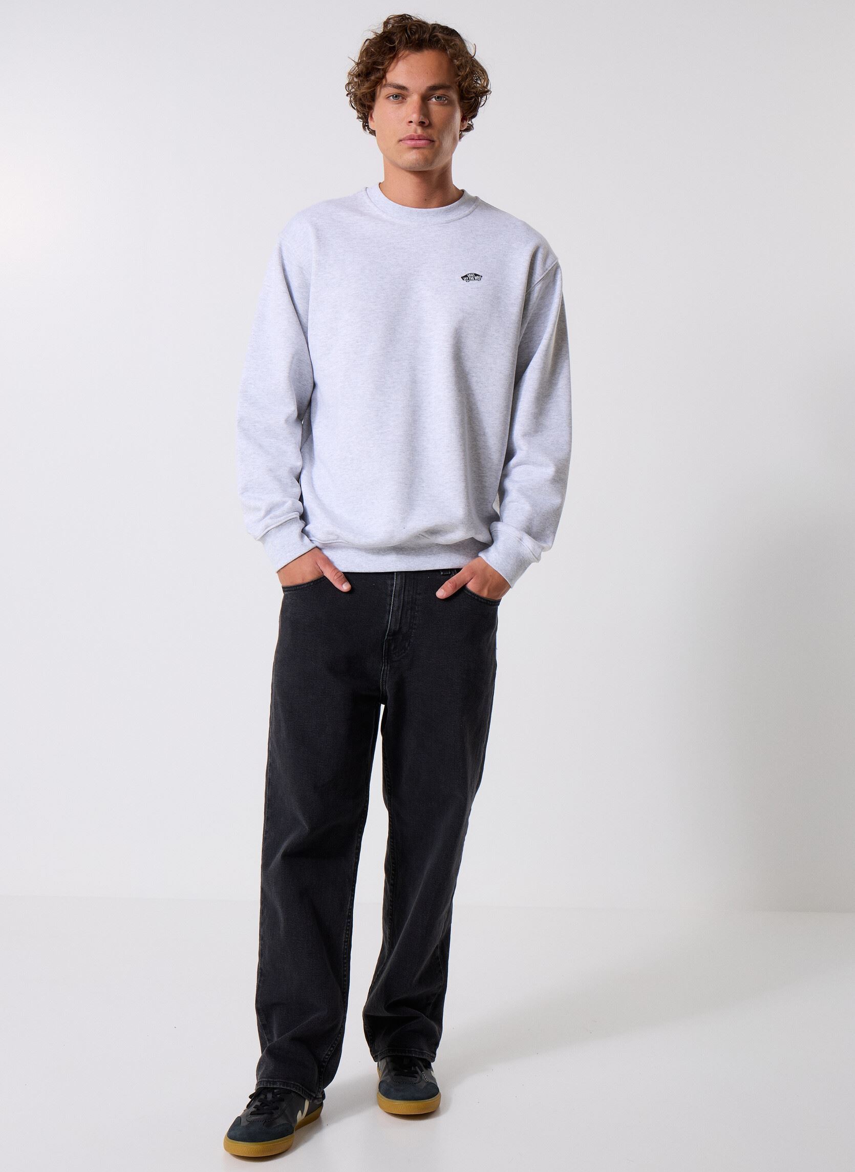 Sweats STYLE 76 II LOOSE FT CREW Light Grey Hea homme gris Vans Sweats STYLE 76 II LOOSE FT CREW Light Grey Hea homme gris LIGHT GREY HEATHER