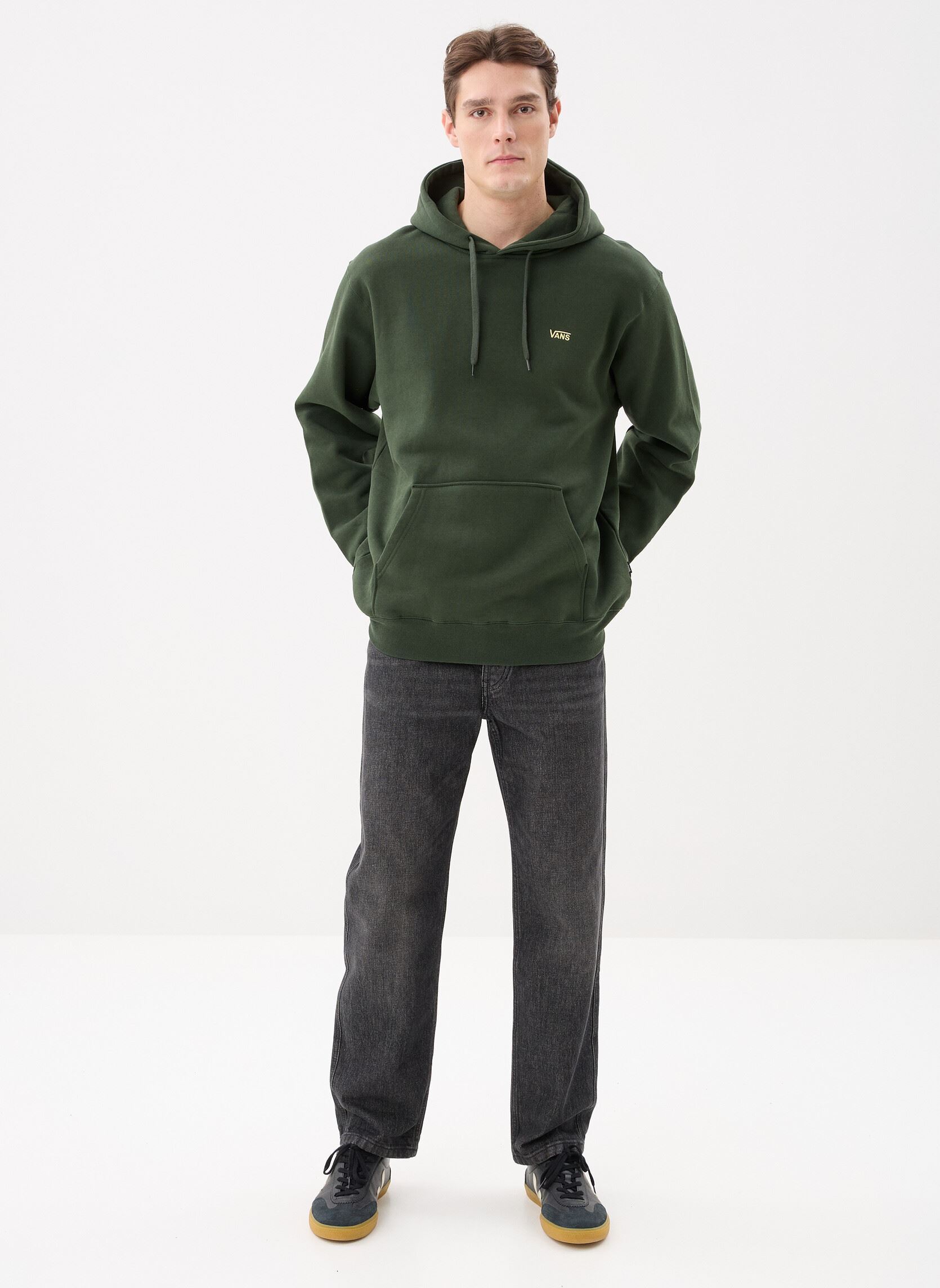 Sweats à capuche LEFT CHEST II LOOSE PO Dried Kelp VN000P homme vert Vans Sweats à capuche LEFT CHEST II LOOSE PO Dried Kelp VN000P homme vert DRIED KELP