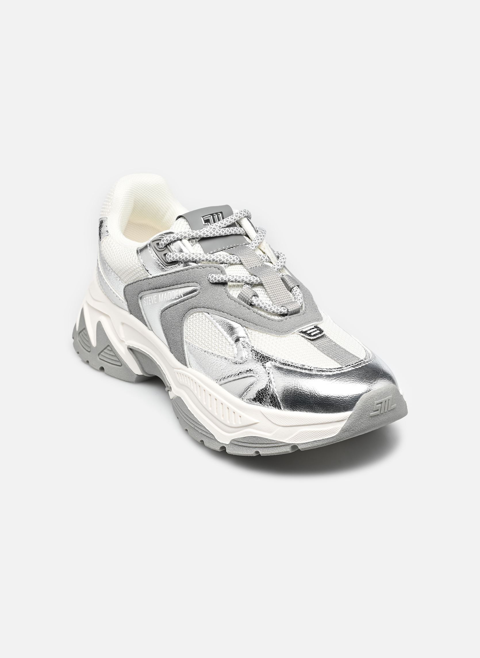 Baskets Ample femme argent Steve Madden Baskets Ample femme argent SILVER/WHT