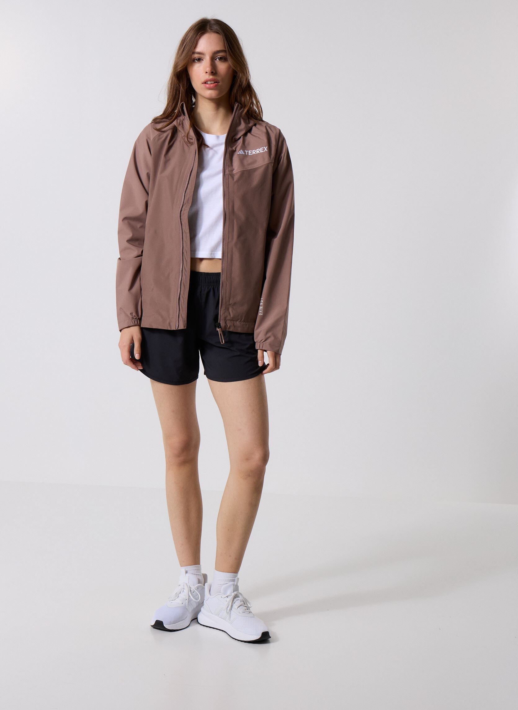 Vestes imperméable W Mt 2l Rain JK femme marron adidas performance Vestes imperméable W Mt 2l Rain JK femme marron Earstr/Trabrn