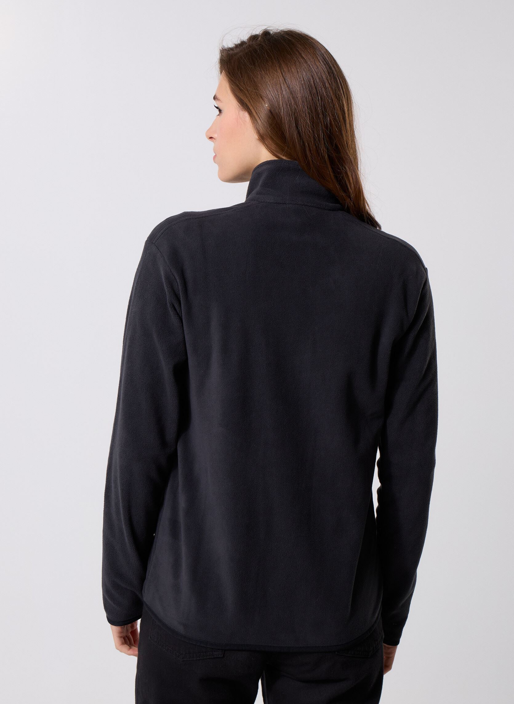 Fleece truien W Mt Ess Fz Fl dames zwart adidas performance Fleece truien W Mt Ess Fz Fl dames zwart Black