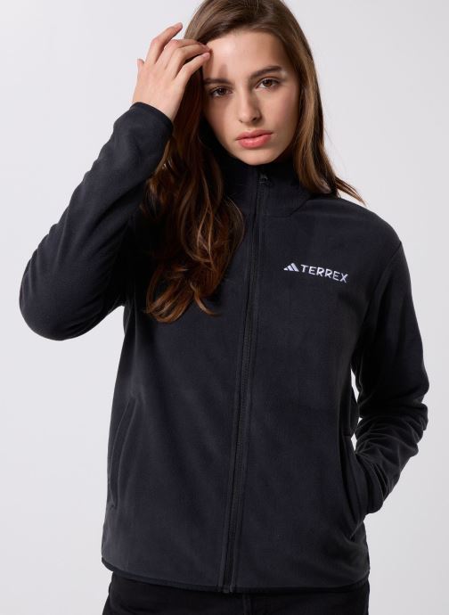 adidas performance Fleece truien W Mt Ess Fz Fl dames zwart