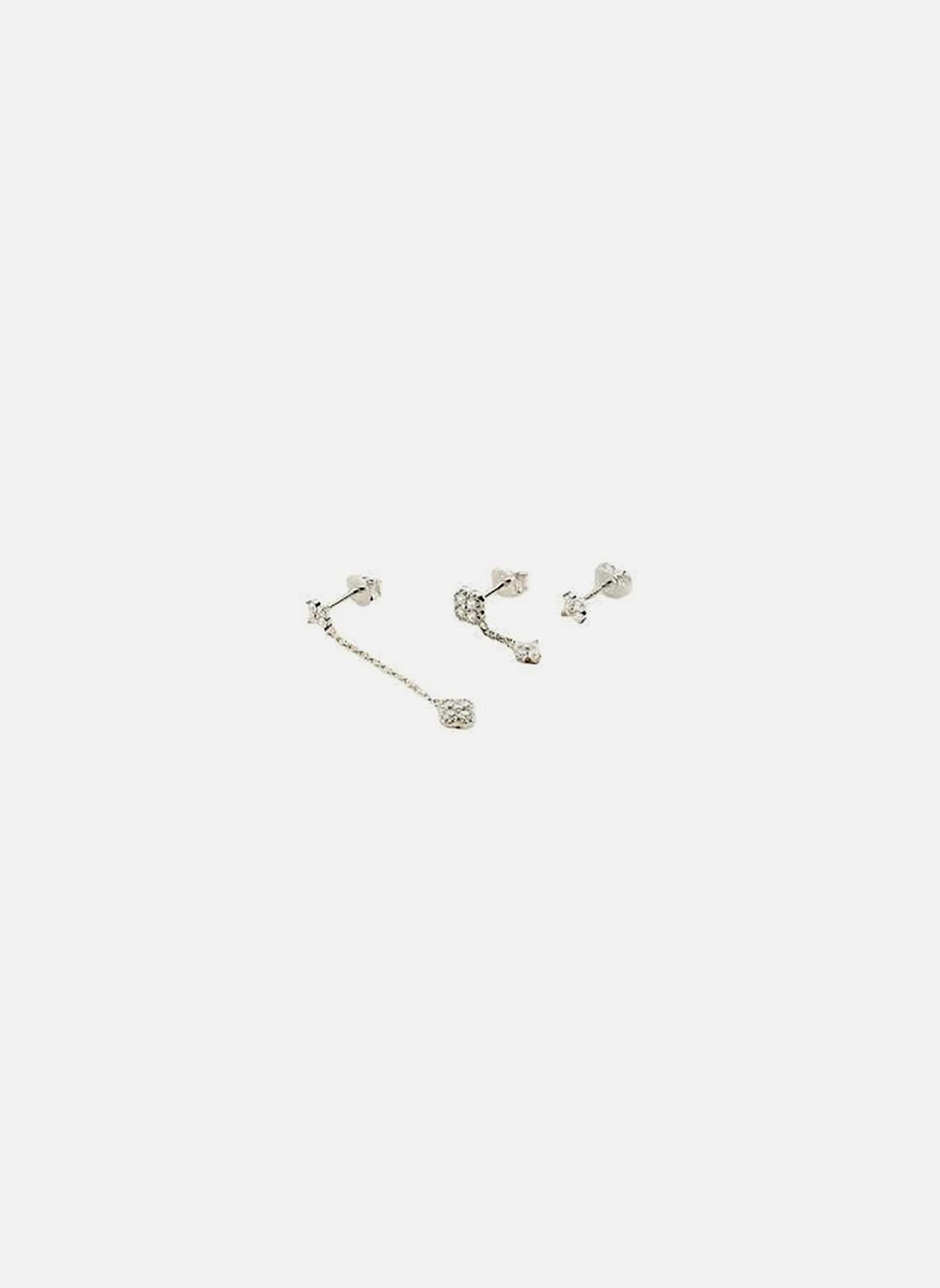 Boucles D'oreilles Fantaisie Agatha Oxydes Noirs Et Blancs, Pendantes Dormeuses 5g Réf. W1078