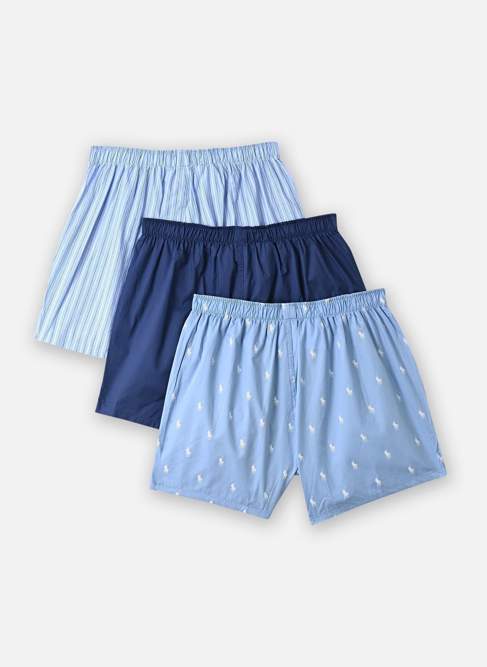 Caleçons OPEN BOXER-3 PACK-BOXER homme bleu Polo Ralph Lauren Caleçons OPEN BOXER-3 PACK-BOXER homme bleu 3PK BLUWHT ST/LTNVY/CHM BL AOP
