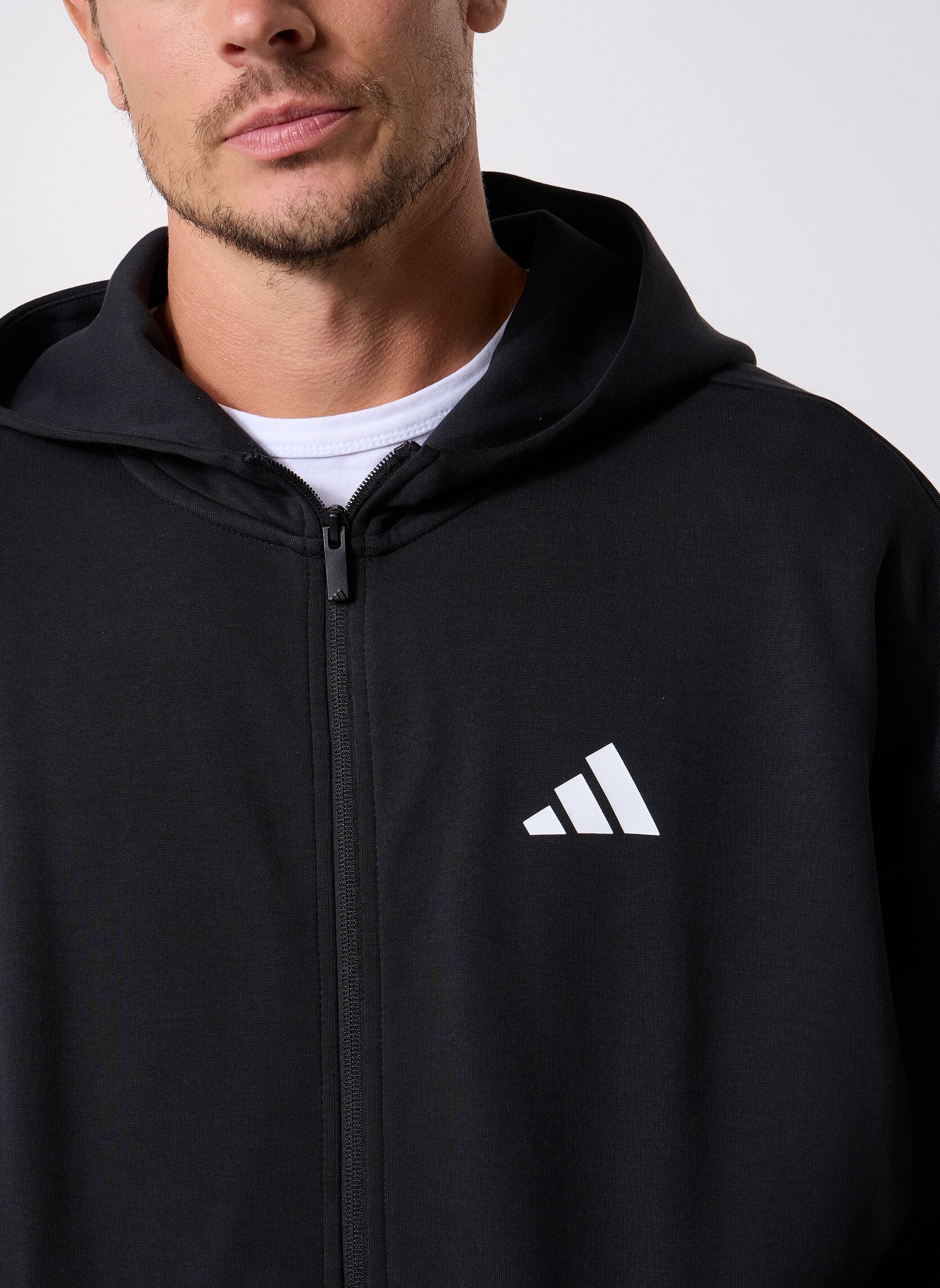Sweaters met rits M FI SL FZ heren zwart adidas sportswear Sweaters met rits M FI SL FZ heren zwart Black