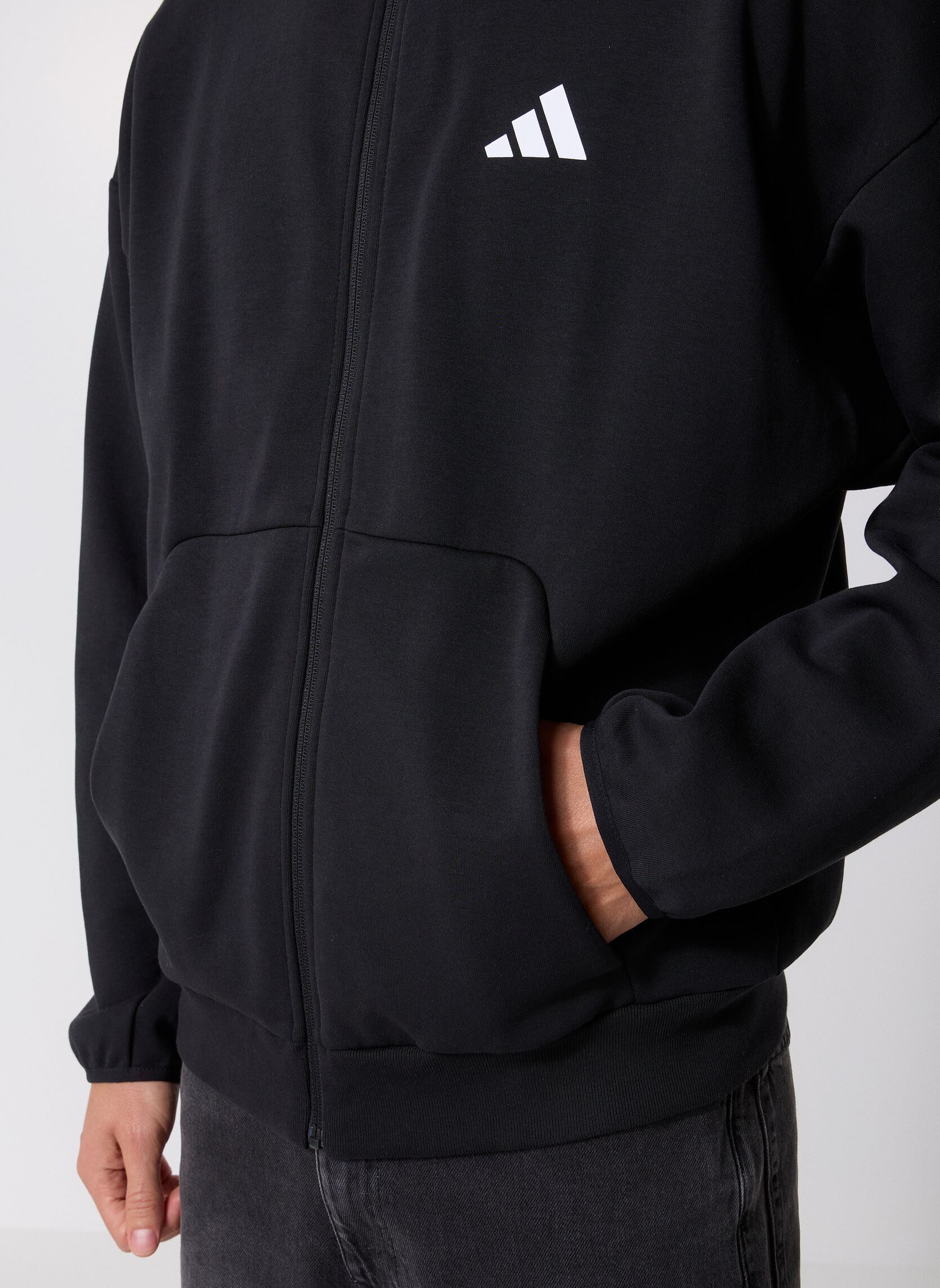 Sweaters met rits M FI SL FZ heren zwart adidas sportswear Sweaters met rits M FI SL FZ heren zwart Black