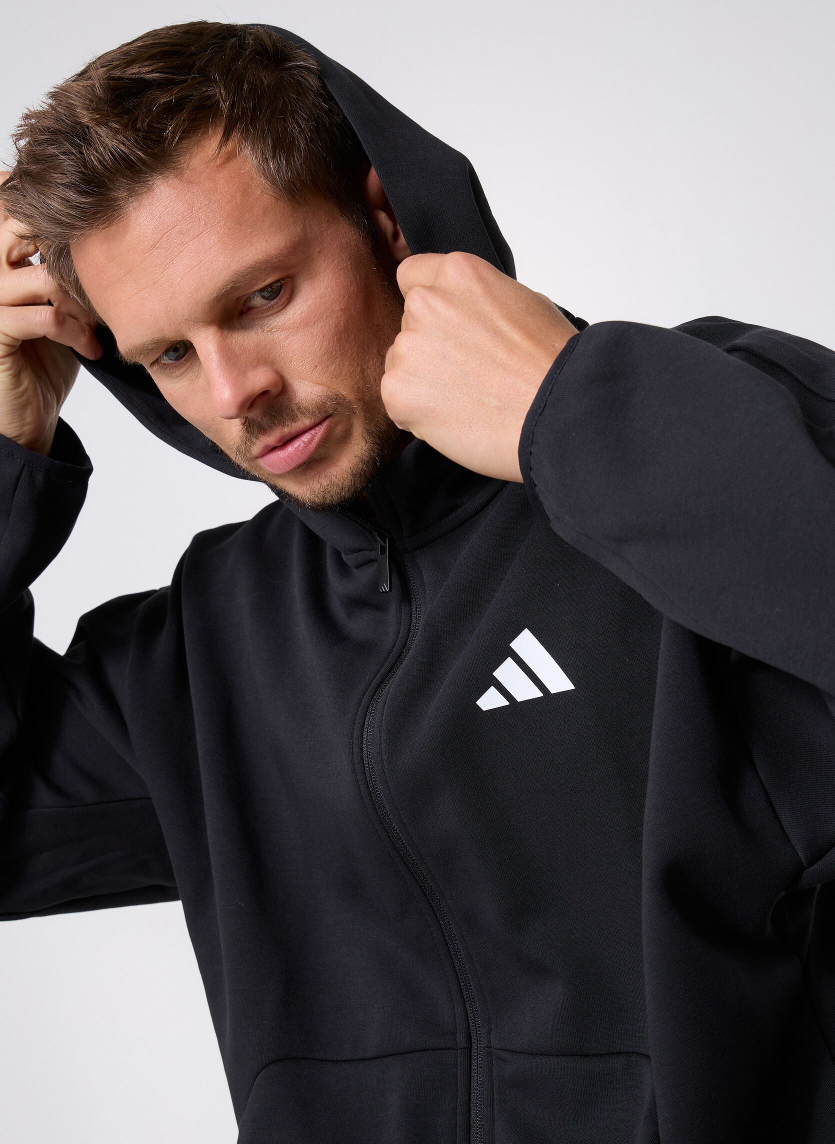 Sweaters met rits M FI SL FZ heren zwart adidas sportswear Sweaters met rits M FI SL FZ heren zwart Black
