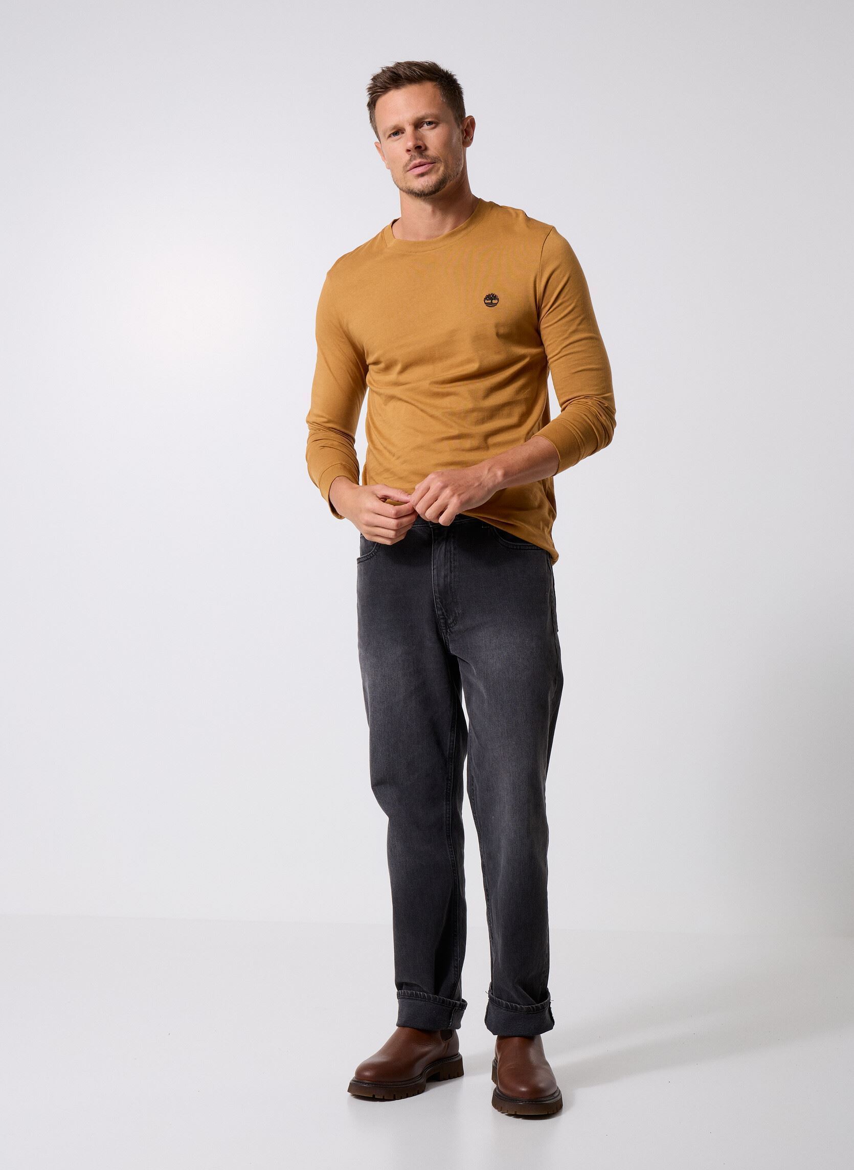 Tee-shirts manches longues Dunstan River Long Sleeve Tee homme marron Timberland Tee-shirts manches longues Dunstan River Long Sleeve Tee homme marron WHEAT BOOT