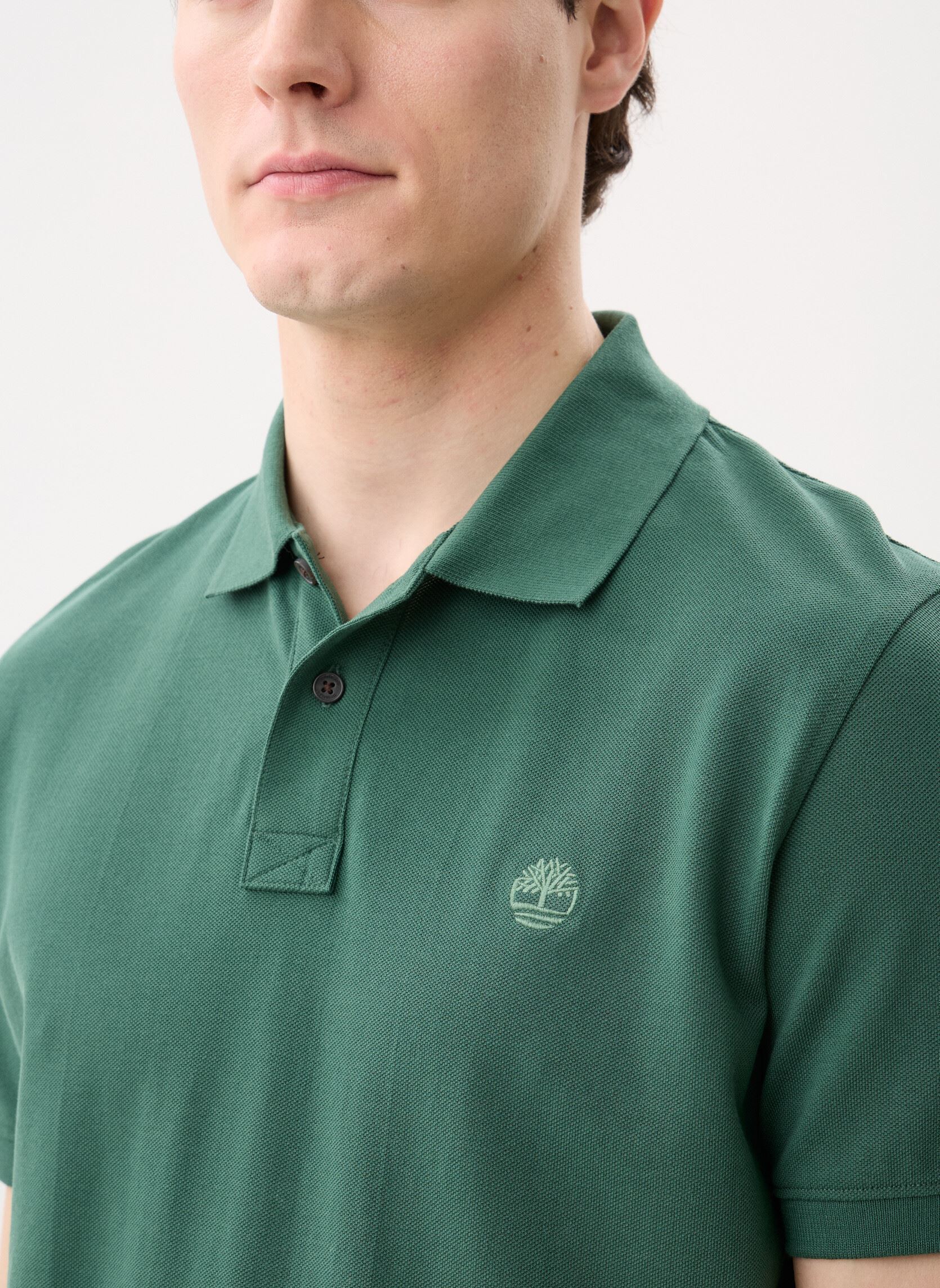 Kurzarm-Poloshirts Millers River Pique Short Sleeve Polo herren grün Timberland Kurzarm-Poloshirts Millers River Pique Short Sleeve Polo herren grün PINENEEDLE