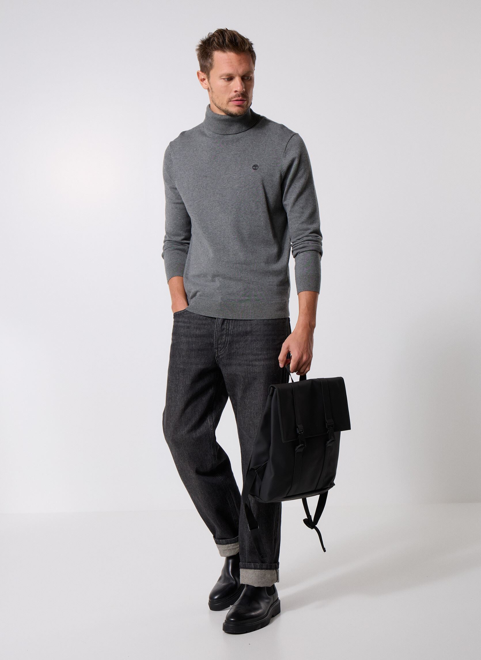Pulls Williams River Turtle Neck Cotton Sweate homme gris Timberland Pulls Williams River Turtle Neck Cotton Sweate homme gris DARK GREY HEATHER