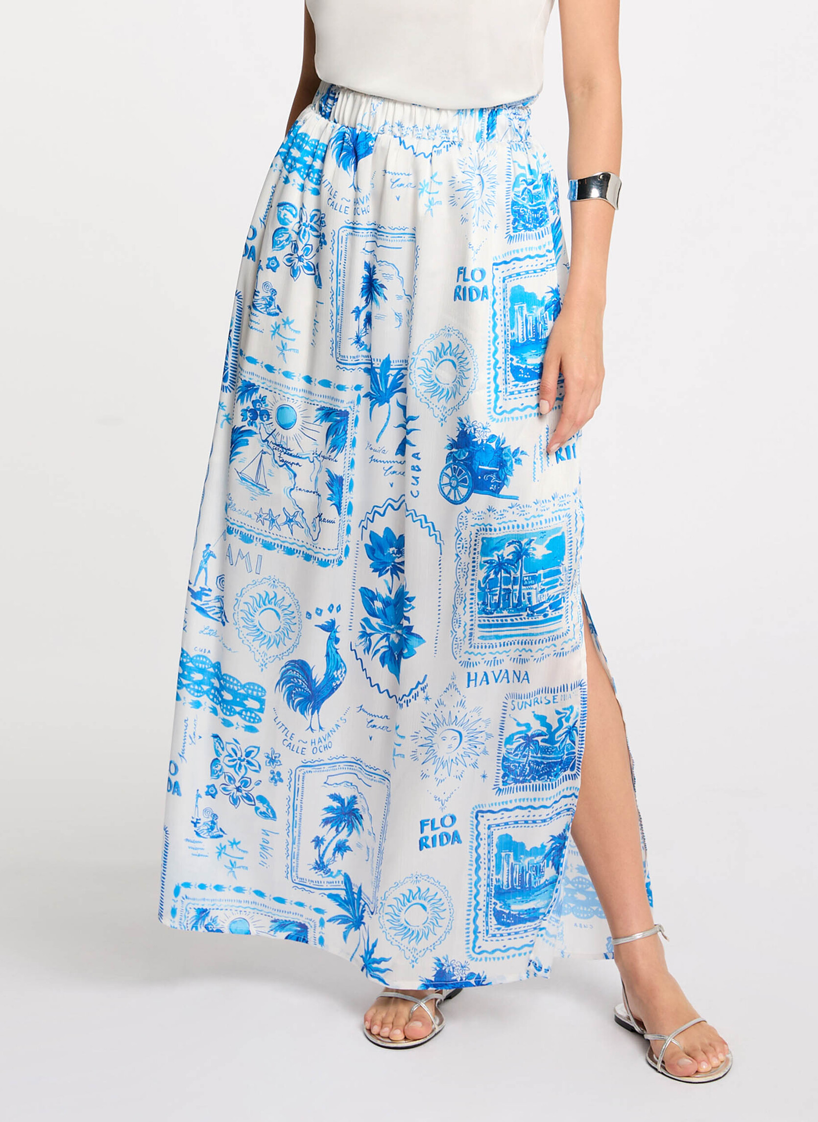 Jupes mi-longues 251-JRIO femme bleu Morgan Jupes mi-longues 251-JRIO femme bleu Bleu