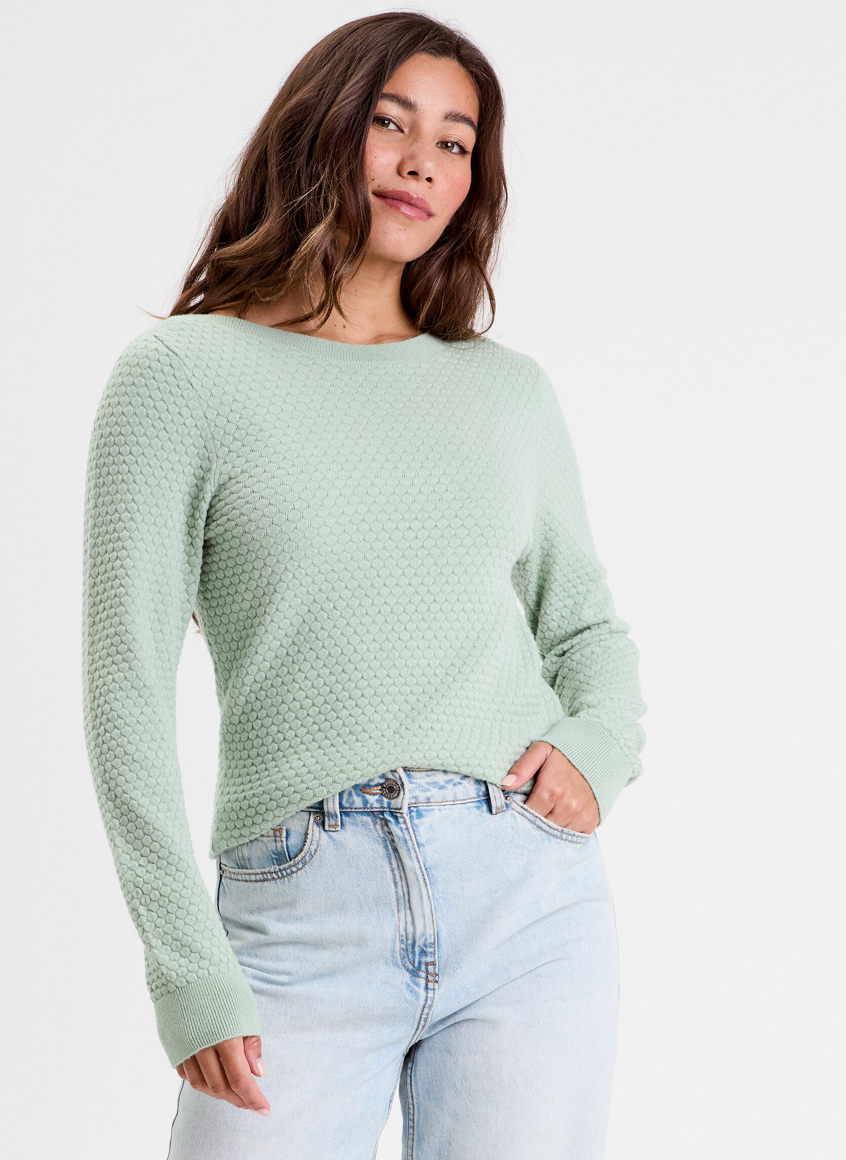 Pulls MOSSYFINPBU2 femme vert Cache Cache Pulls MOSSYFINPBU2 femme vert Vert pastel