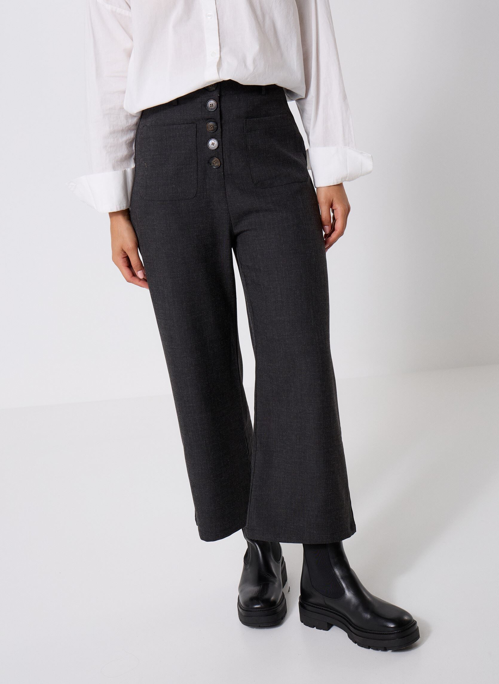 Pantalons larges Atlana femme gris La Petite Etoile Pantalons larges Atlana femme gris Anthracite