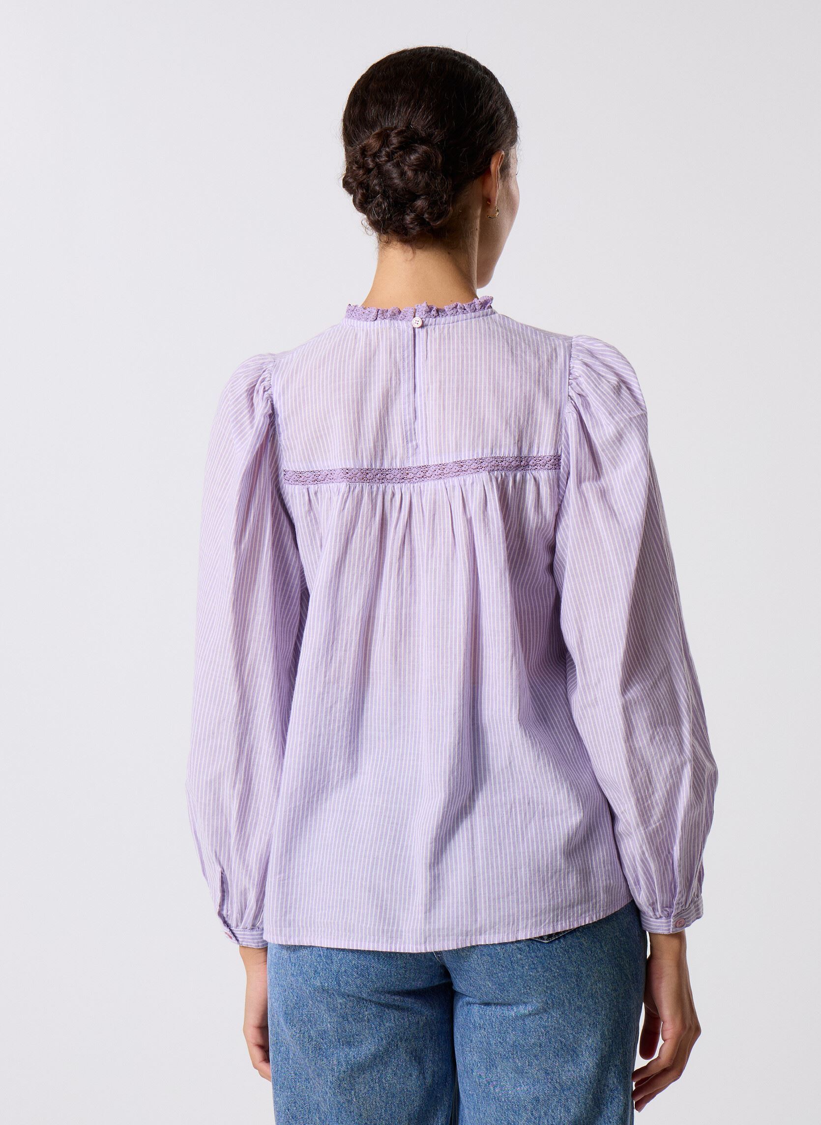 Blouses manches longues Birtin femme violet La Petite Etoile Blouses manches longues Birtin femme violet Parme/Ecru