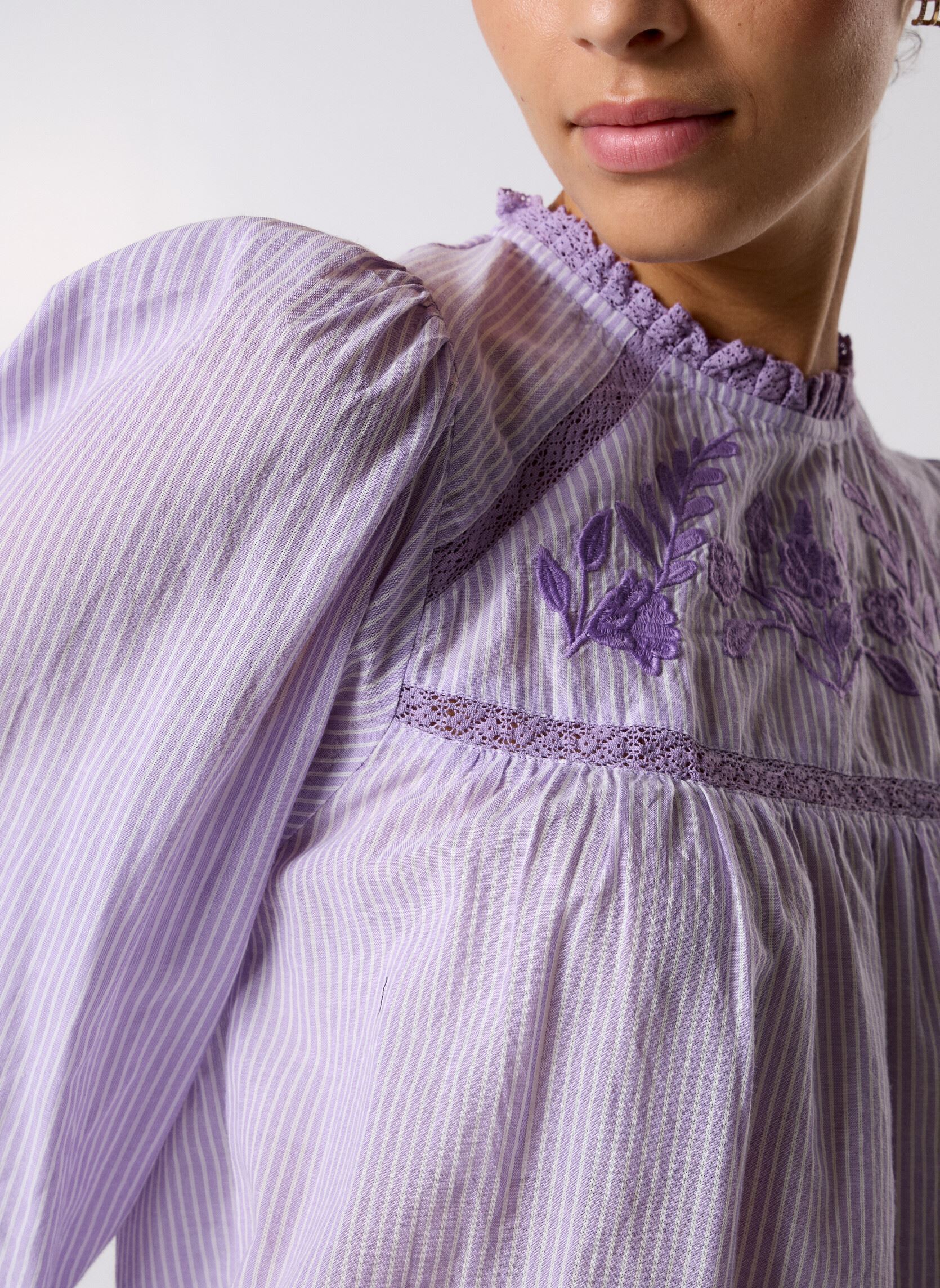 Blouses manches longues Birtin femme violet La Petite Etoile Blouses manches longues Birtin femme violet Parme/Ecru