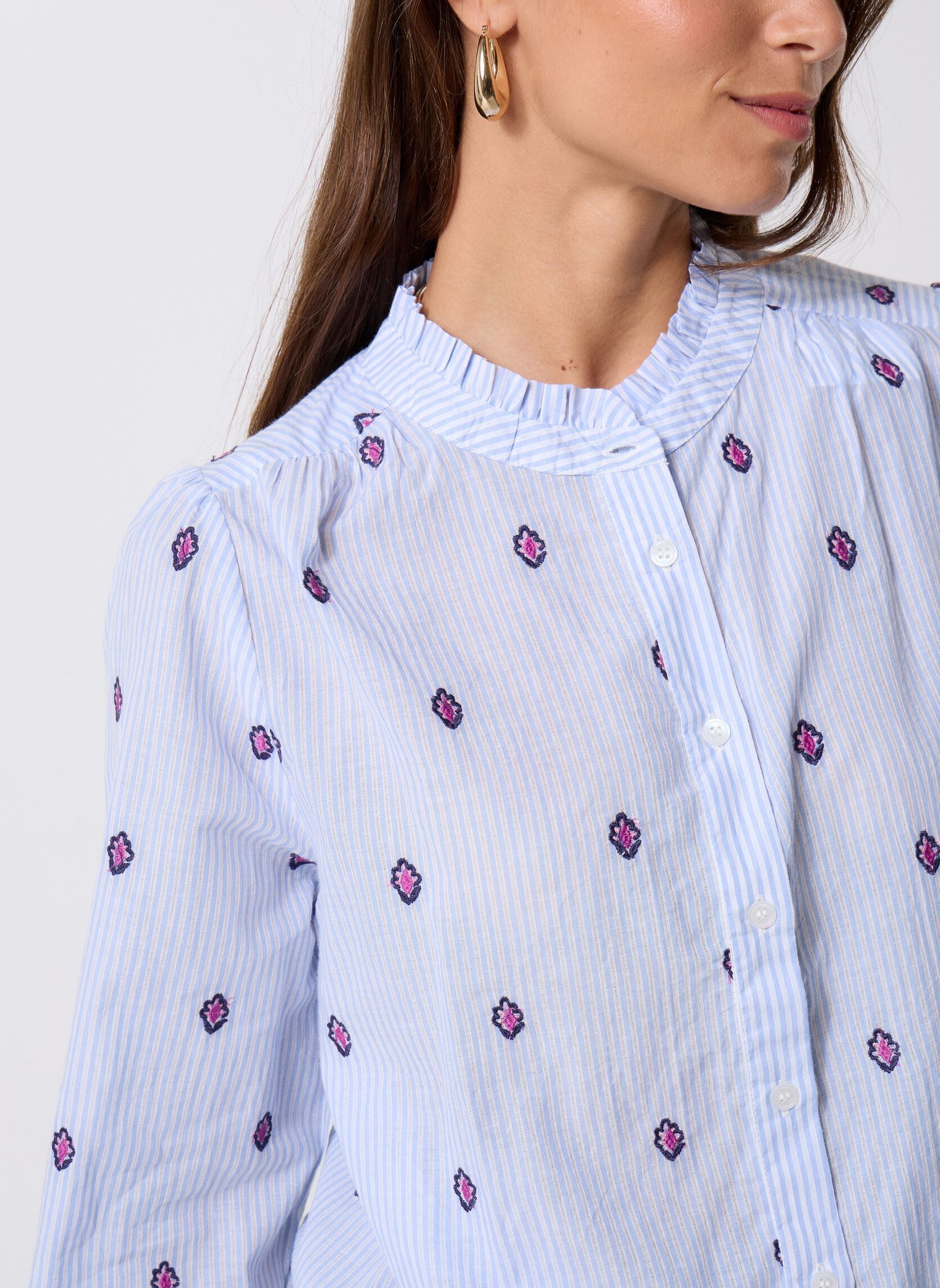 Langarm-Hemden Blooma damen blau La Petite Etoile Langarm-Hemden Blooma damen blau Ciel/Ecru