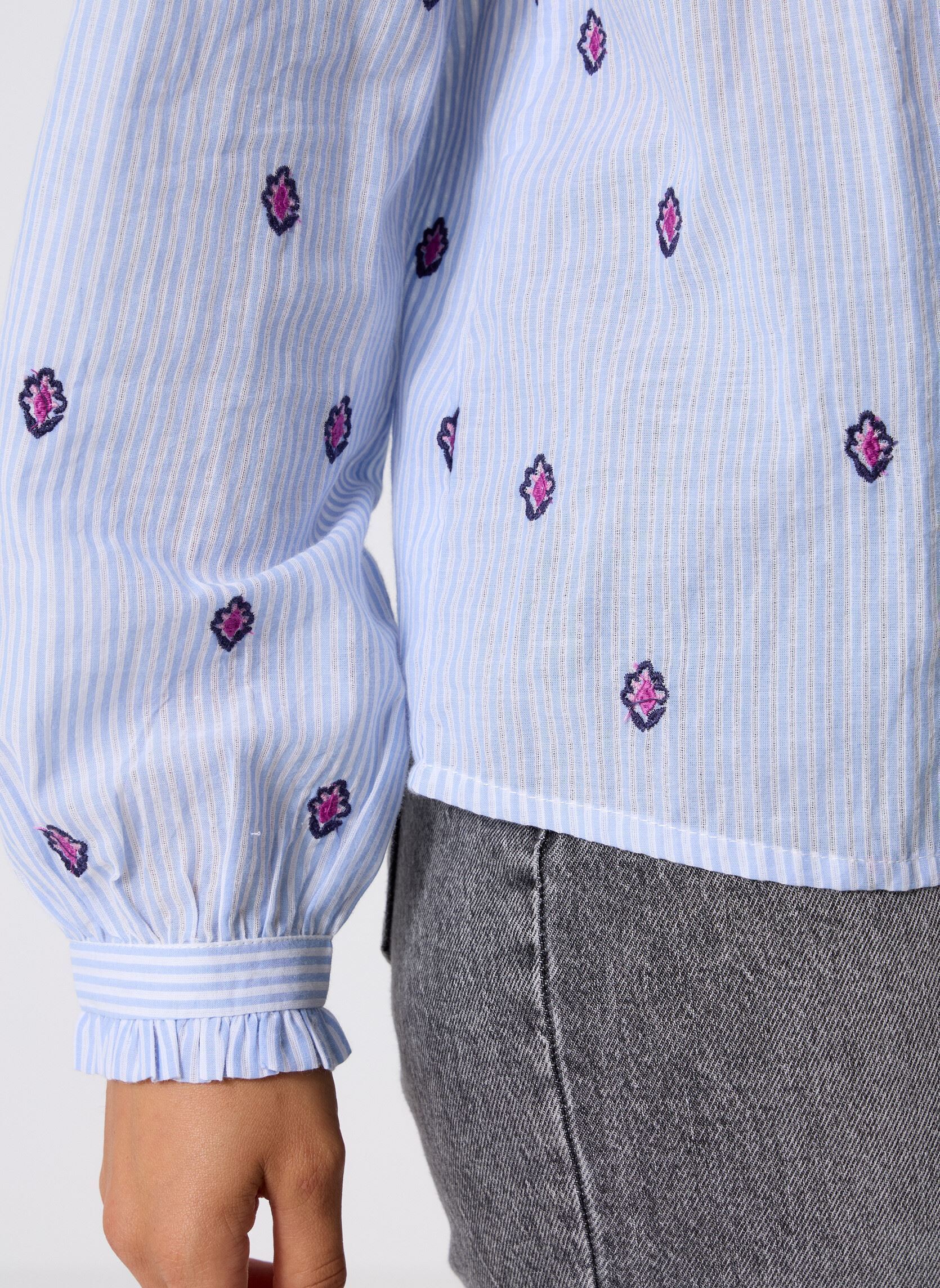 Langarm-Hemden Blooma damen blau La Petite Etoile Langarm-Hemden Blooma damen blau Ciel/Ecru