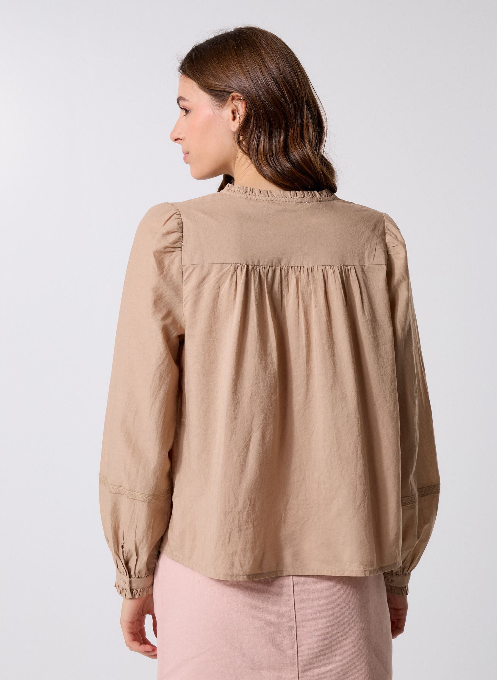 Blouses manches longues Bowie femme marron La Petite Etoile Blouses manches longues Bowie femme marron Camel