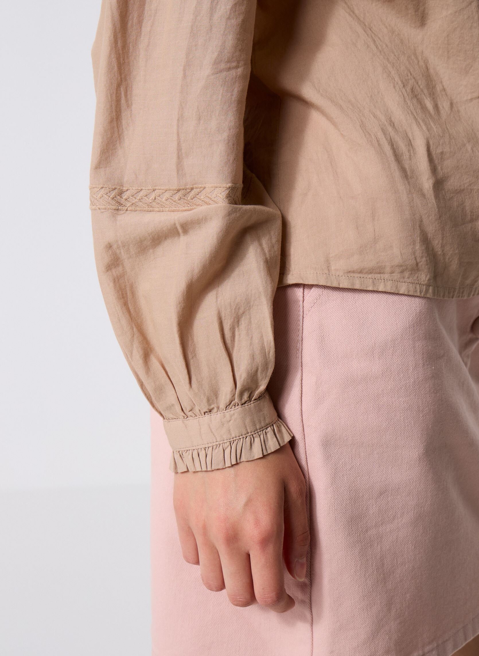 Blouses manches longues Bowie femme marron La Petite Etoile Blouses manches longues Bowie femme marron Camel