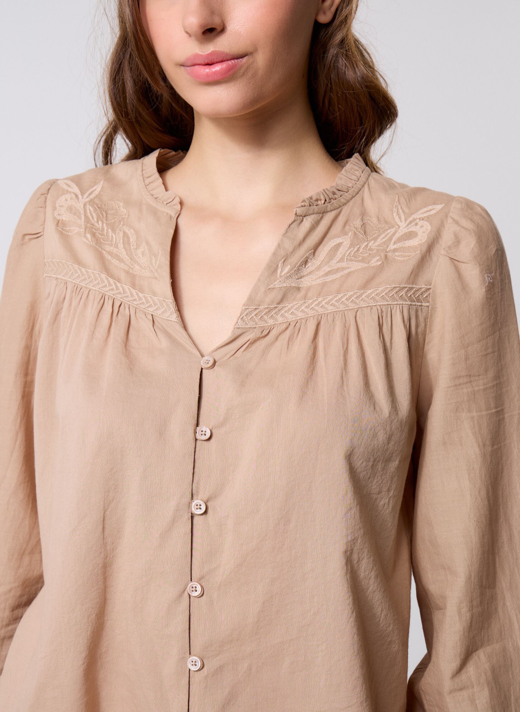 Blouses manches longues Bowie femme marron La Petite Etoile Blouses manches longues Bowie femme marron Camel