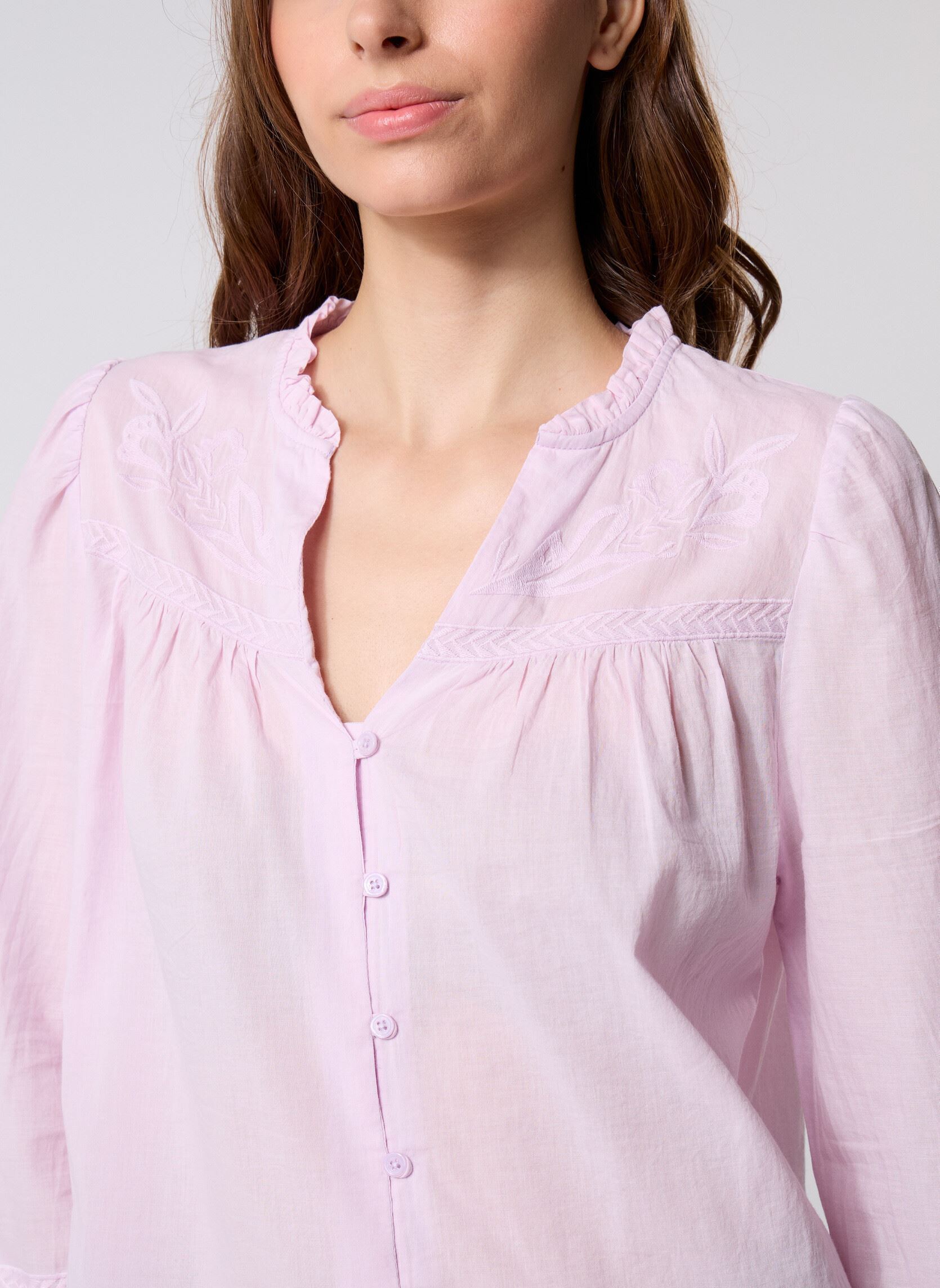 Blouses met lange mouwen Bowie dames roze La Petite Etoile Blouses met lange mouwen Bowie dames roze Parme