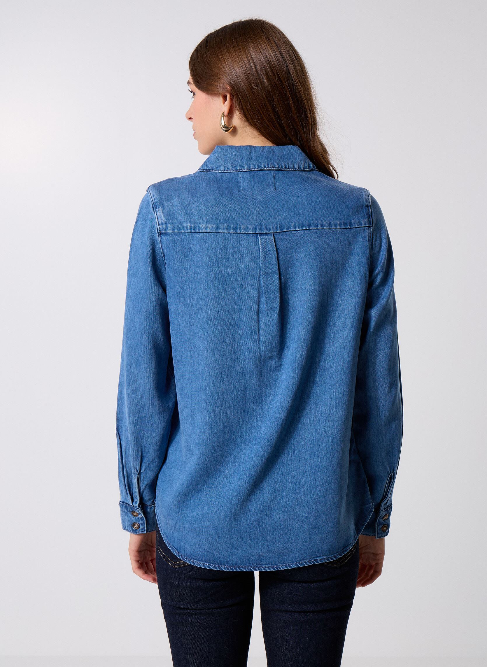 Chemises manches longues Clem femme bleu La Petite Etoile Chemises manches longues Clem femme bleu Stone