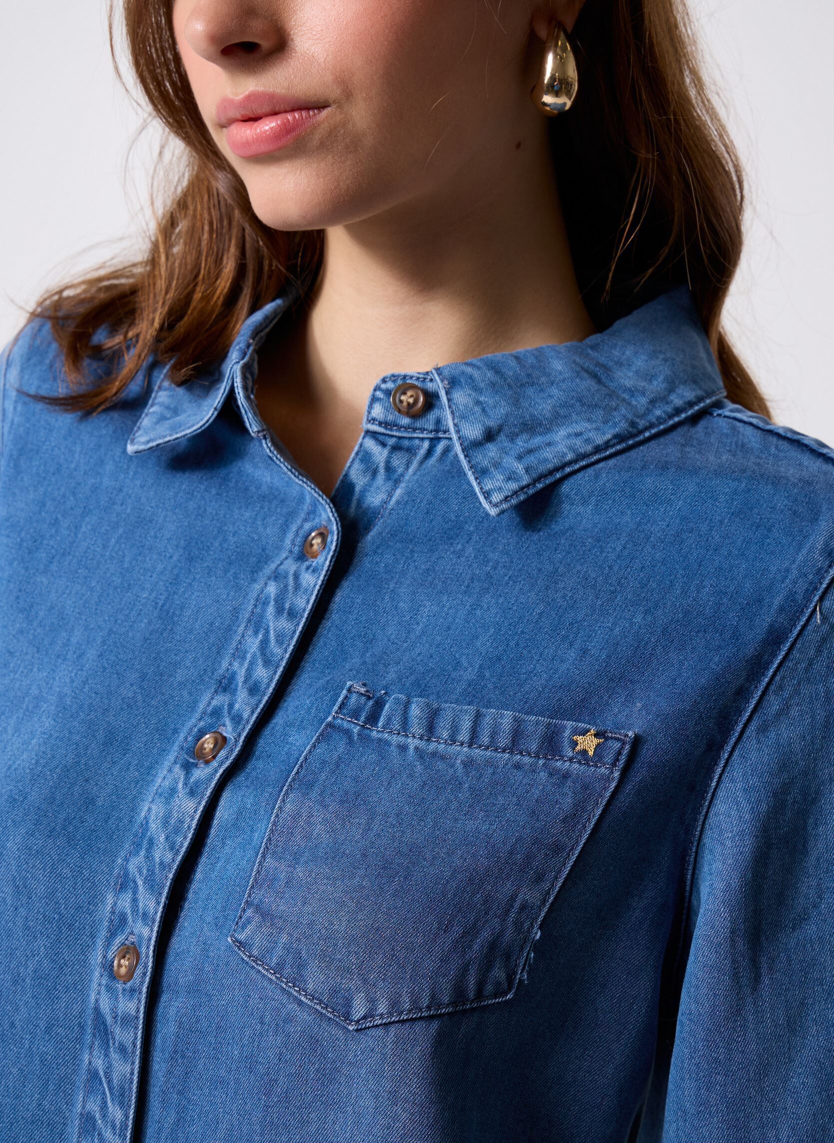 Chemises manches longues Clem femme bleu La Petite Etoile Chemises manches longues Clem femme bleu Stone