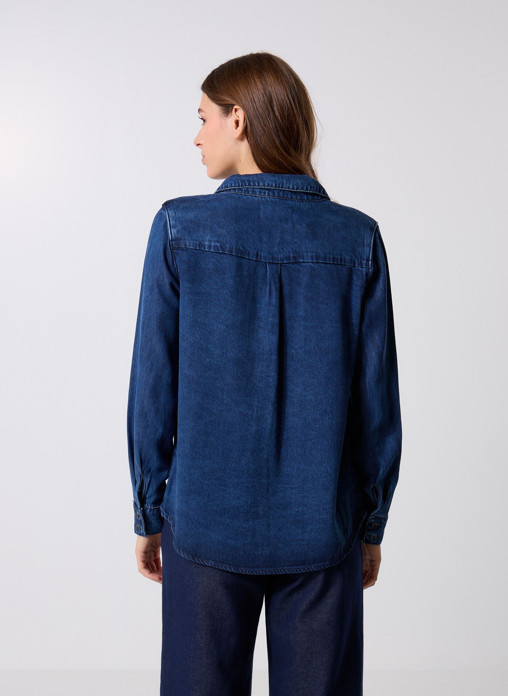 Camisas de manga larga Clem mujer azul La Petite Etoile Camisas de manga larga Clem mujer azul Wash