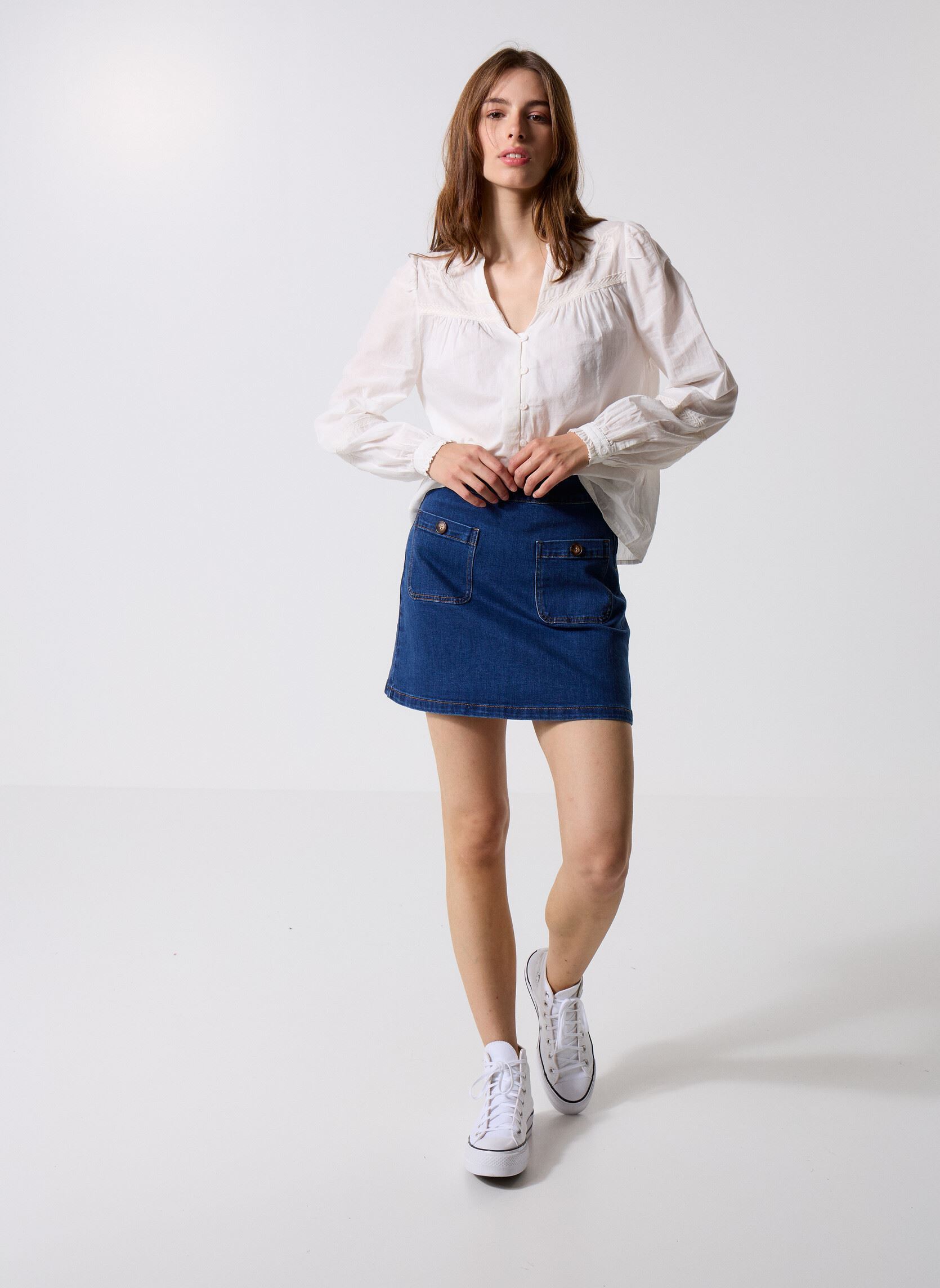 Jupes courtes Jada femme bleu La Petite Etoile Jupes courtes Jada femme bleu WASH