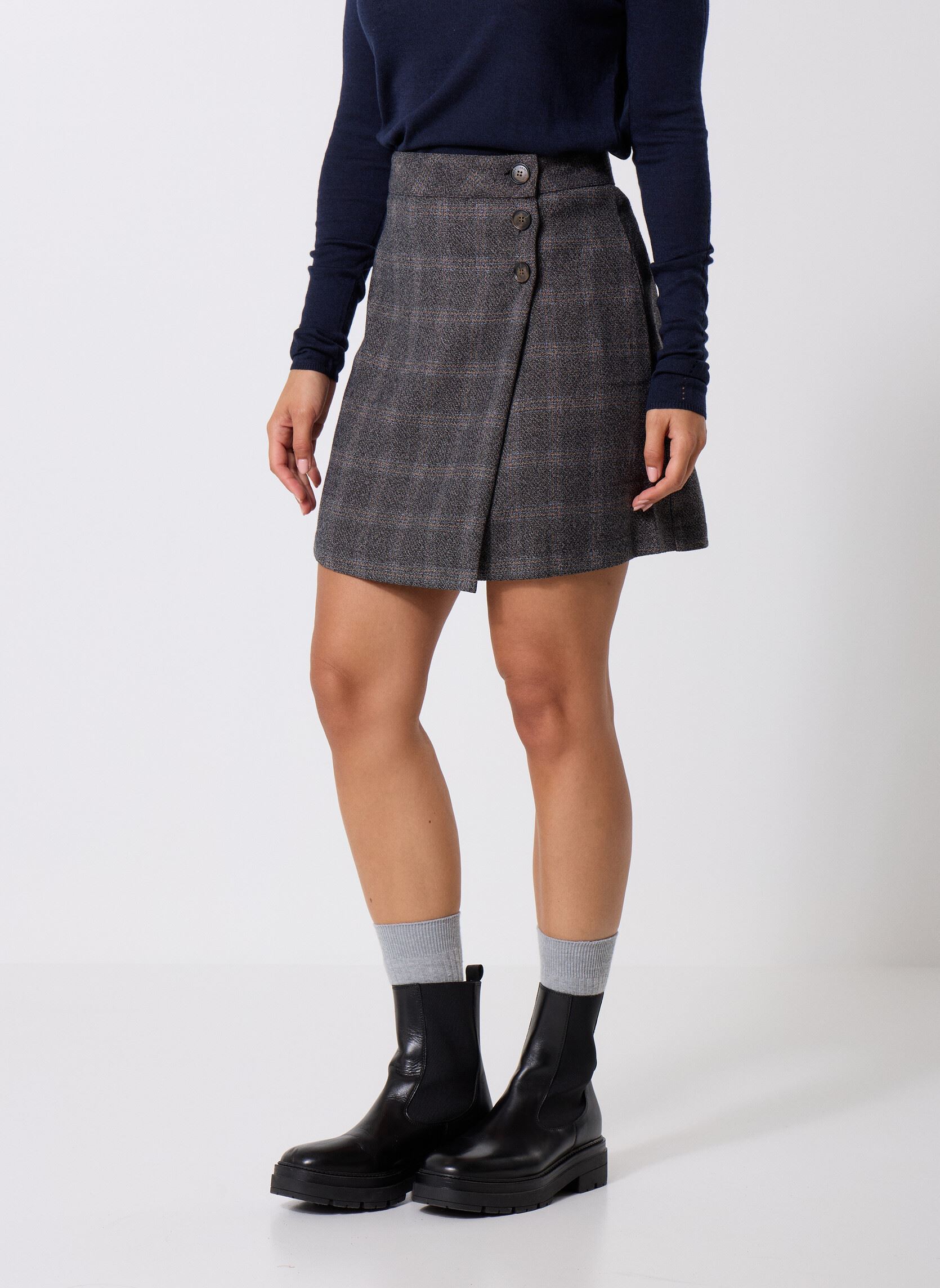 Jupe Crayon Petite Taille 12 Debenhams Gris Femme Droite Bouton Genoux