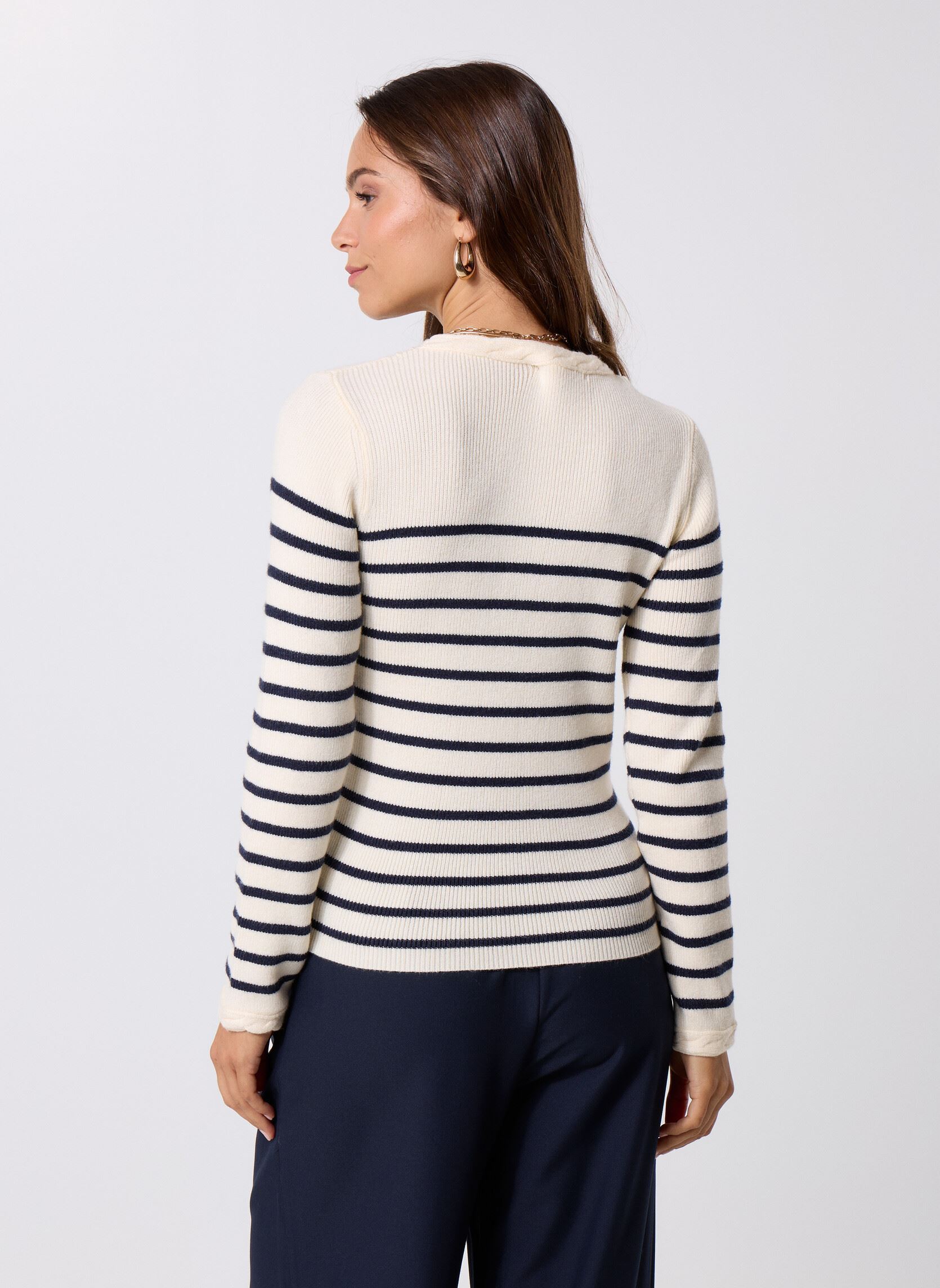 Pulls Manel femme blanc La Petite Etoile Pulls Manel femme blanc ECRU/MARINE