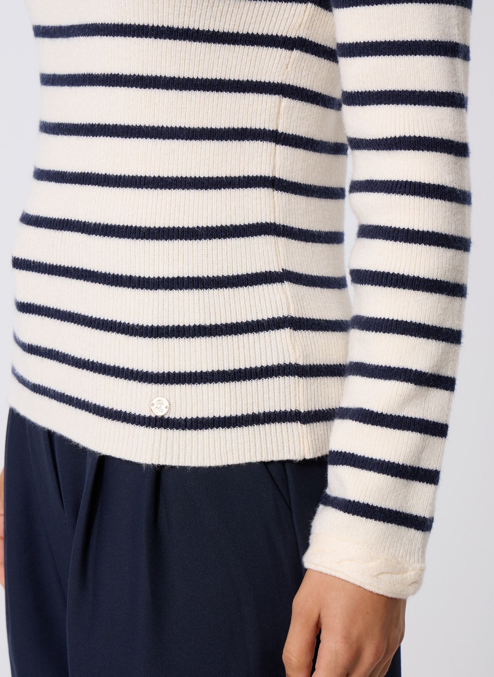 Pulls Manel femme blanc La Petite Etoile Pulls Manel femme blanc ECRU/MARINE