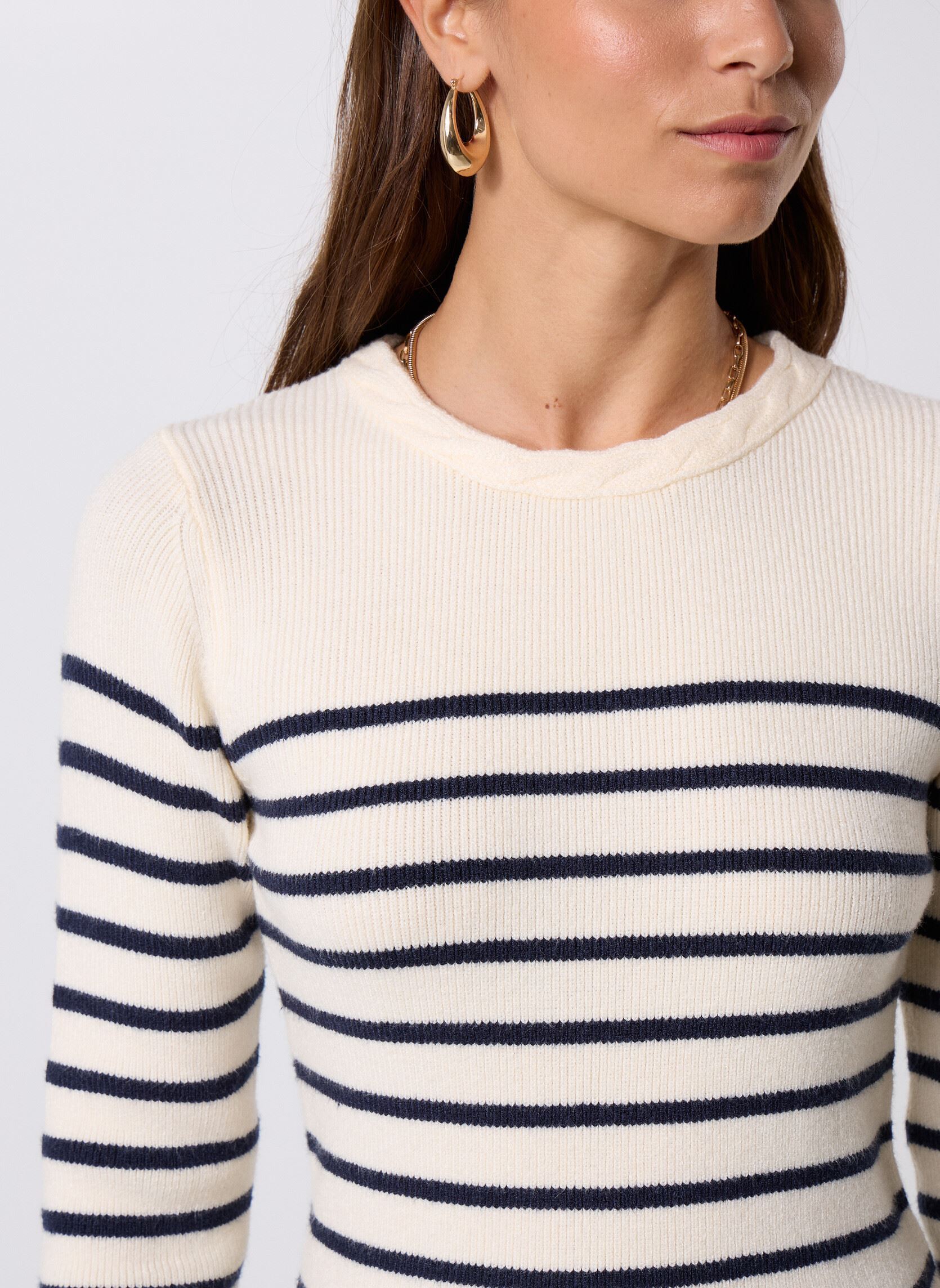 Pulls Manel femme blanc La Petite Etoile Pulls Manel femme blanc ECRU/MARINE