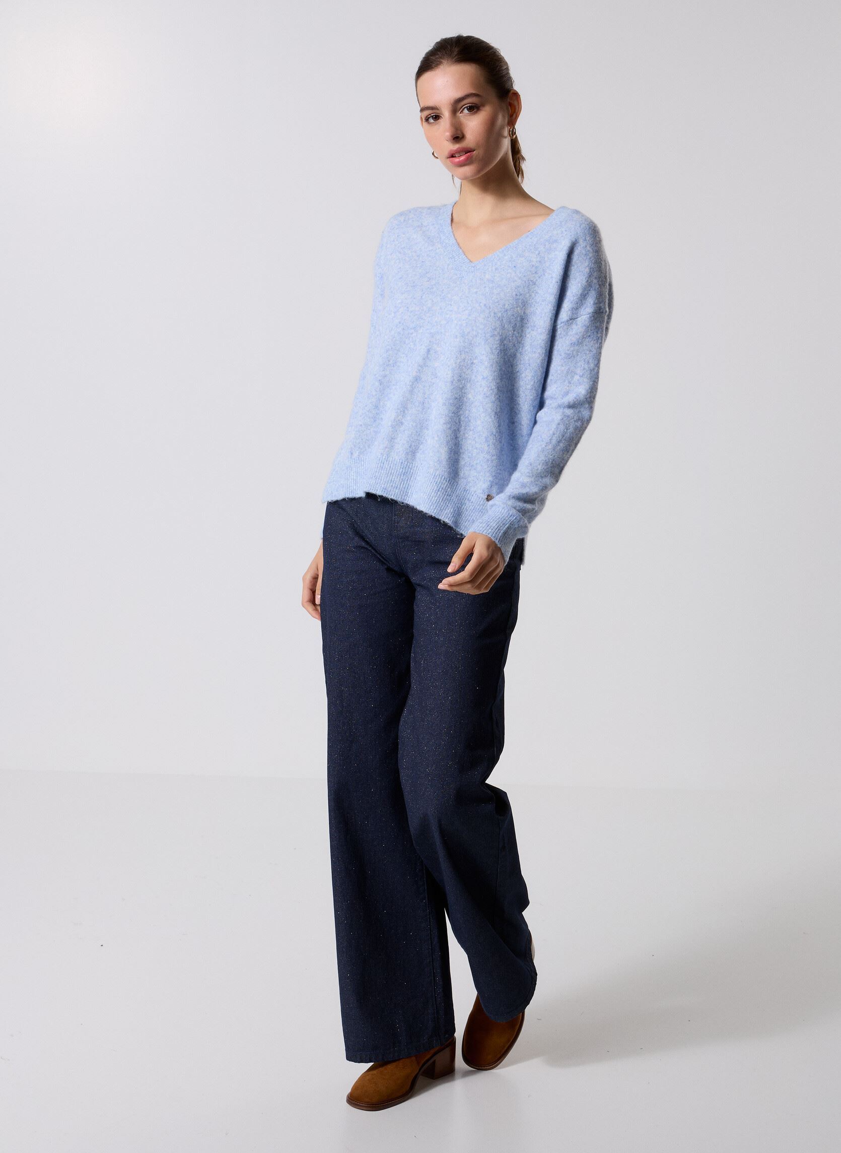 Pulls Mantia femme bleu La Petite Etoile Pulls Mantia femme bleu Bleu ciel