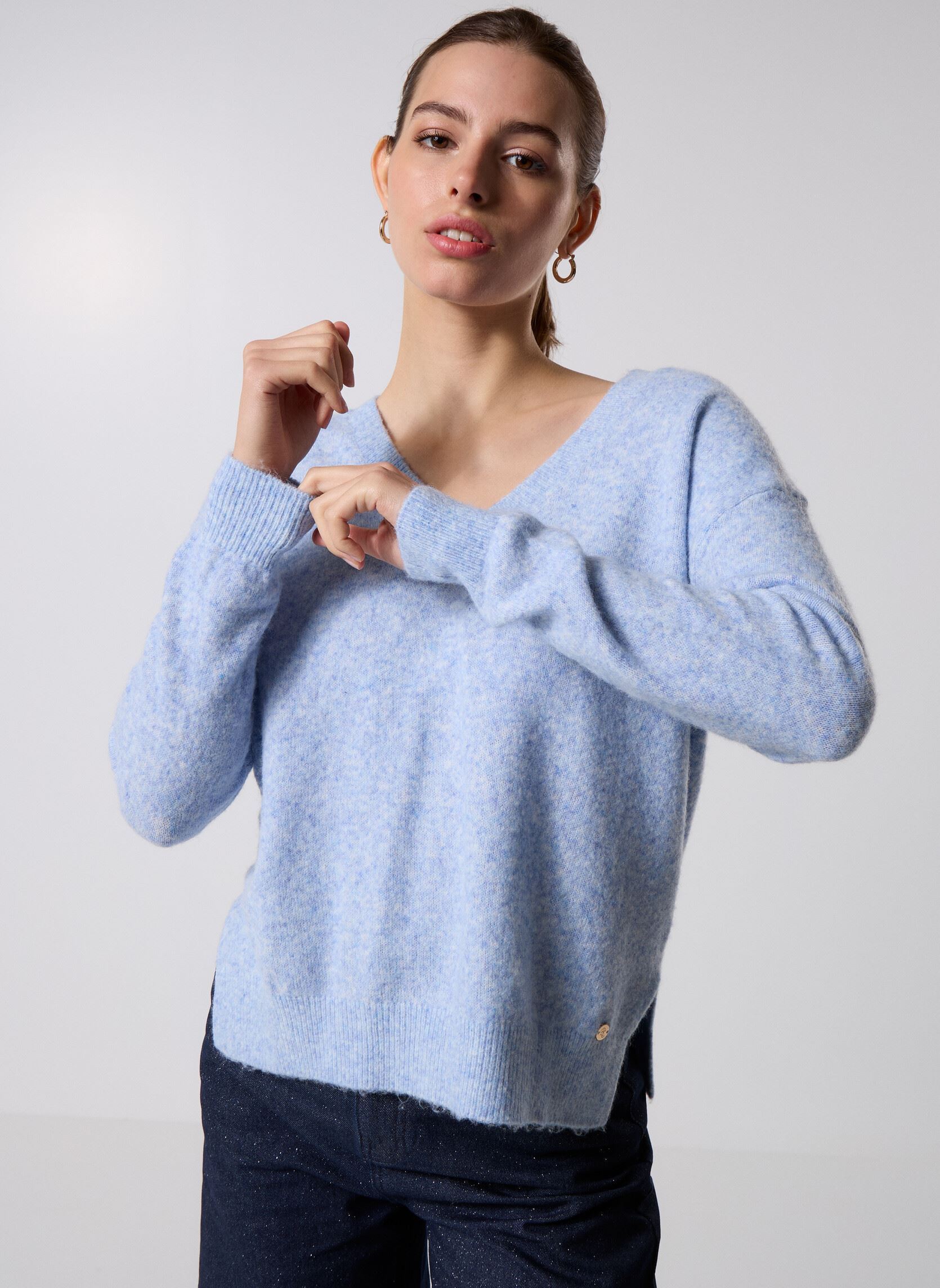 Pulls Mantia femme bleu La Petite Etoile Pulls Mantia femme bleu Bleu ciel