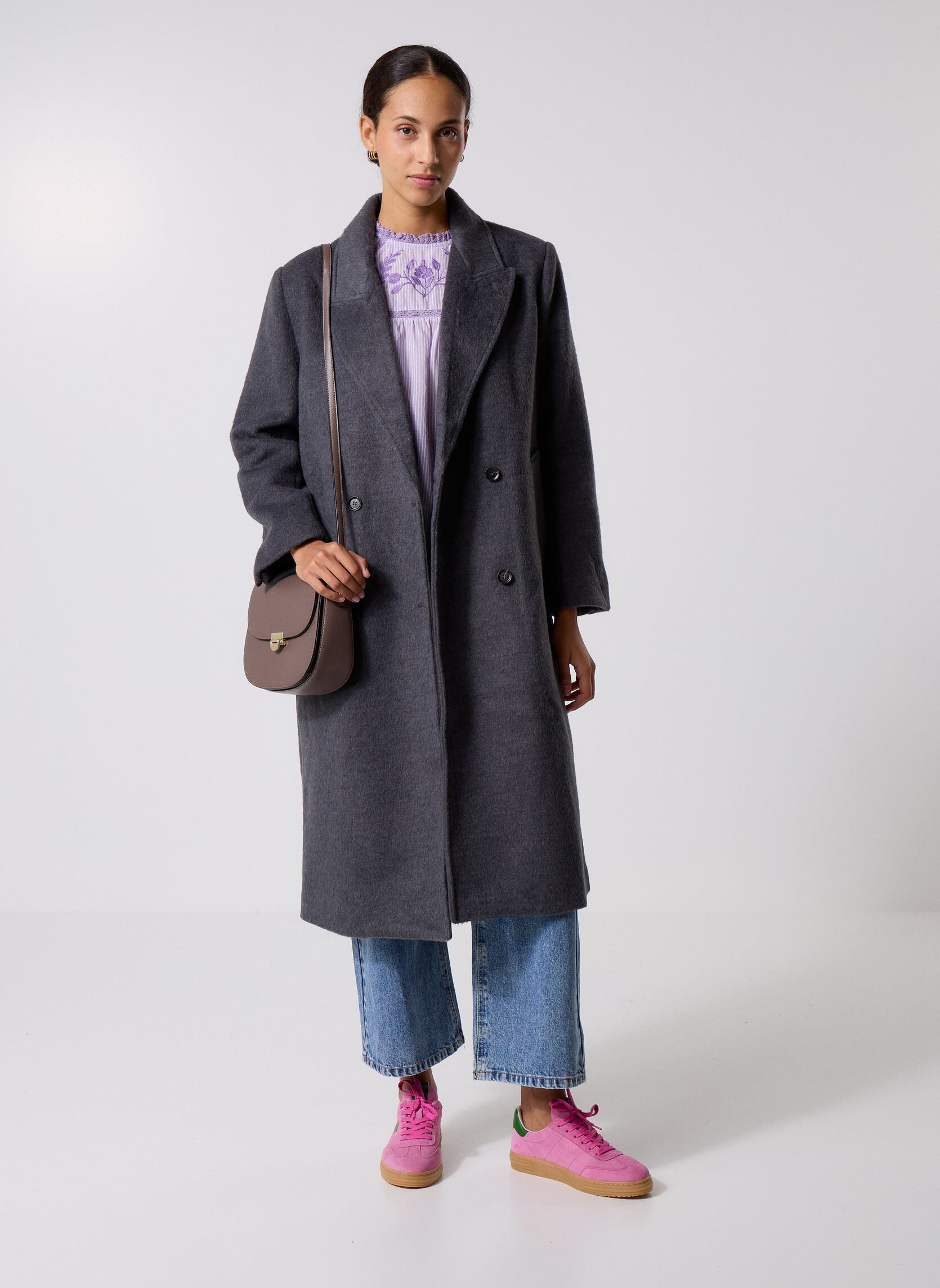 Manteaux Nour femme gris La Petite Etoile Manteaux Nour femme gris Anthracite