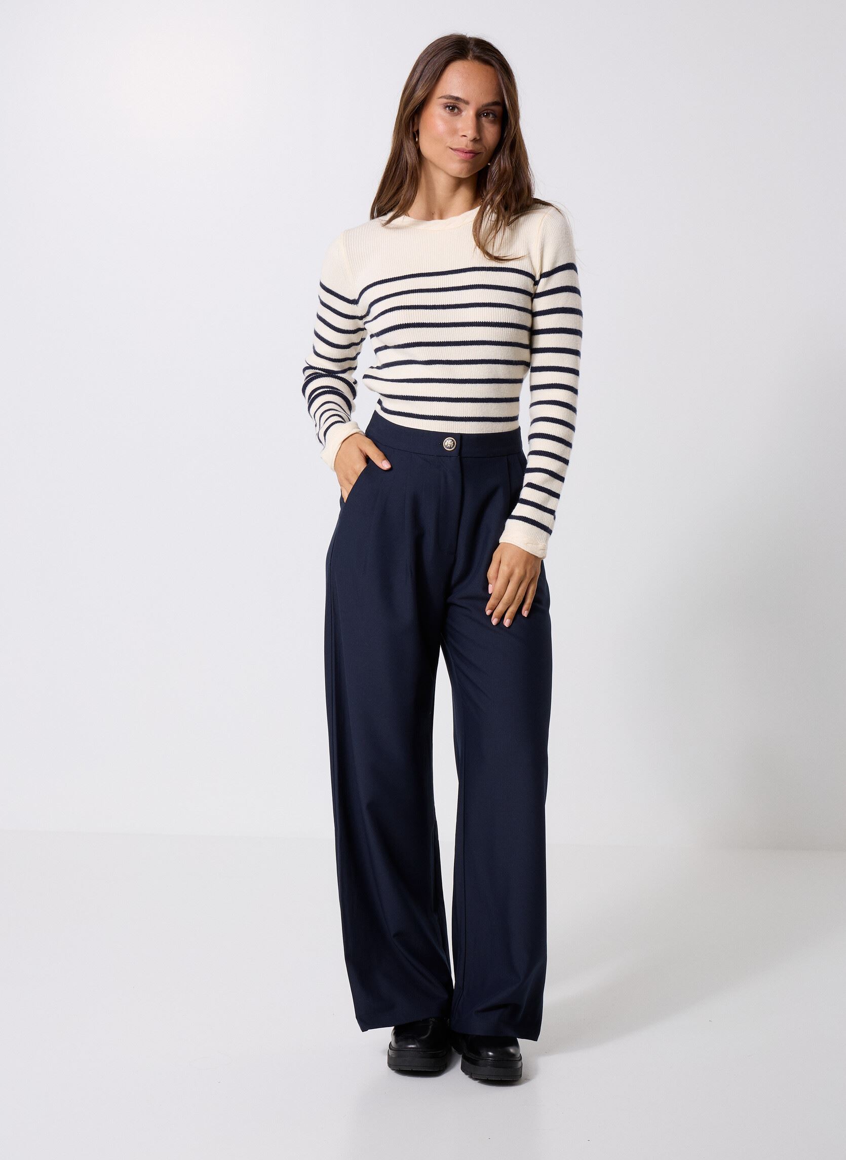 Pantaloni larghi Paolo donna blu La Petite Etoile Pantaloni larghi Paolo donna blu Marine