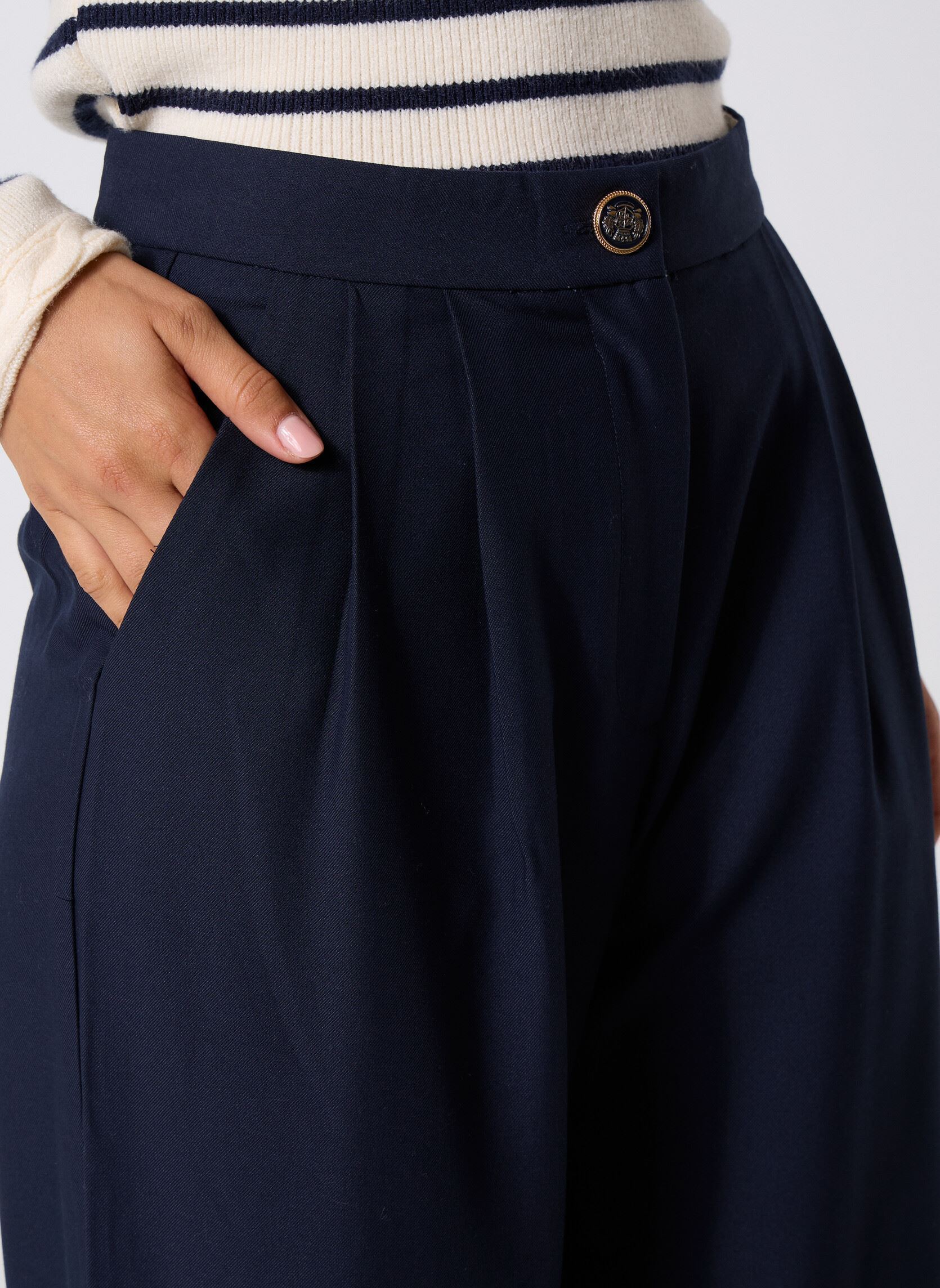 Pantaloni larghi Paolo donna blu La Petite Etoile Pantaloni larghi Paolo donna blu Marine