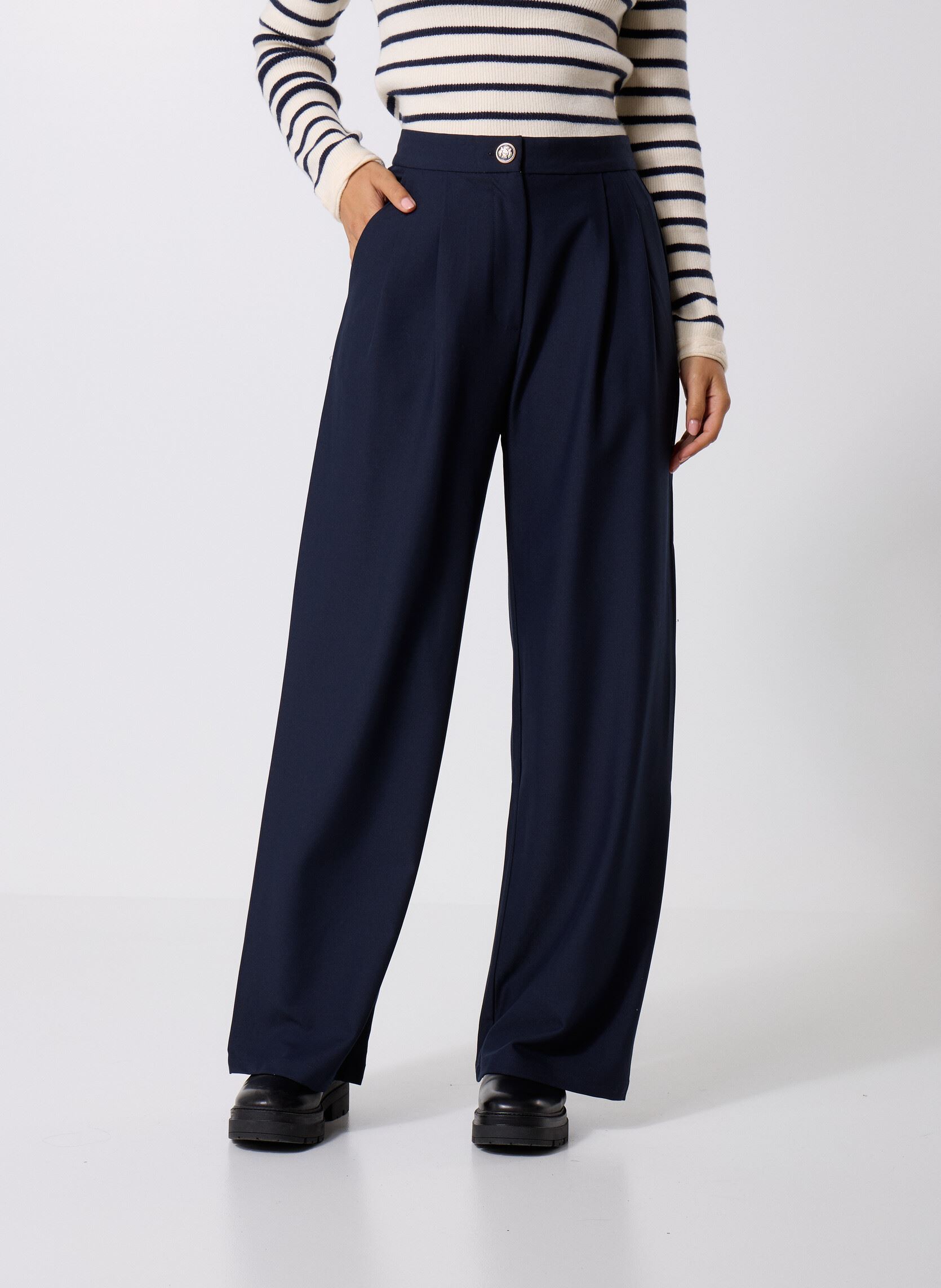Pantaloni larghi Paolo donna blu La Petite Etoile Pantaloni larghi Paolo donna blu Marine