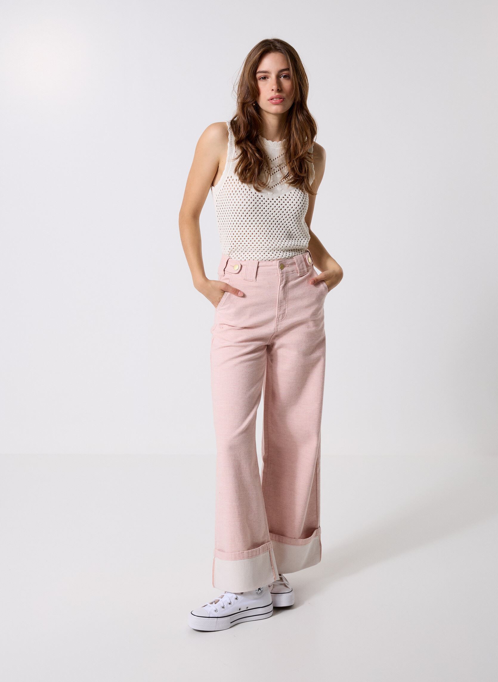 Wijde jeans / Flared Jeans Paxton dames roze La Petite Etoile Wijde jeans / Flared Jeans Paxton dames roze Rose